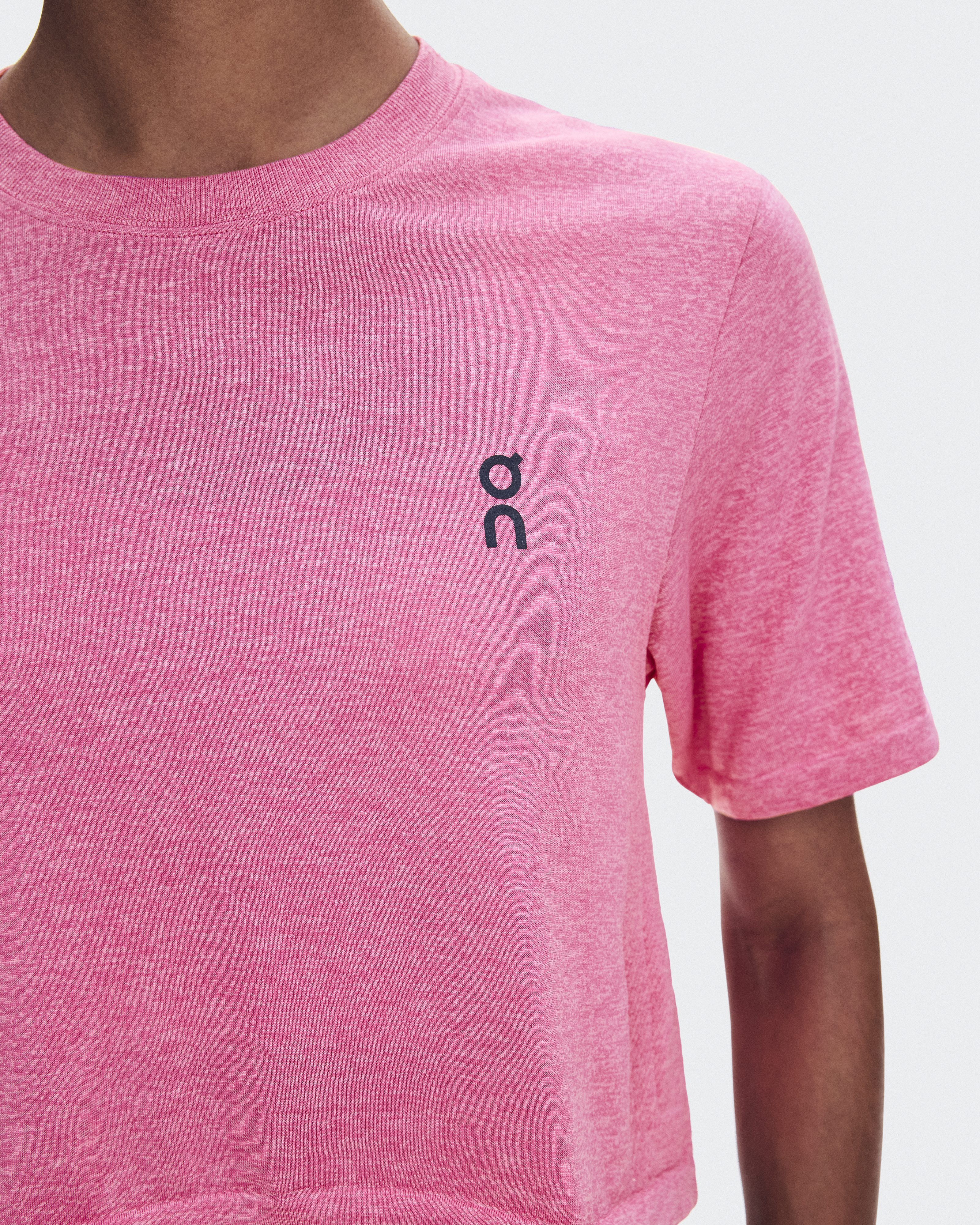 Train Flex-T Crop - Bubblegum Heather