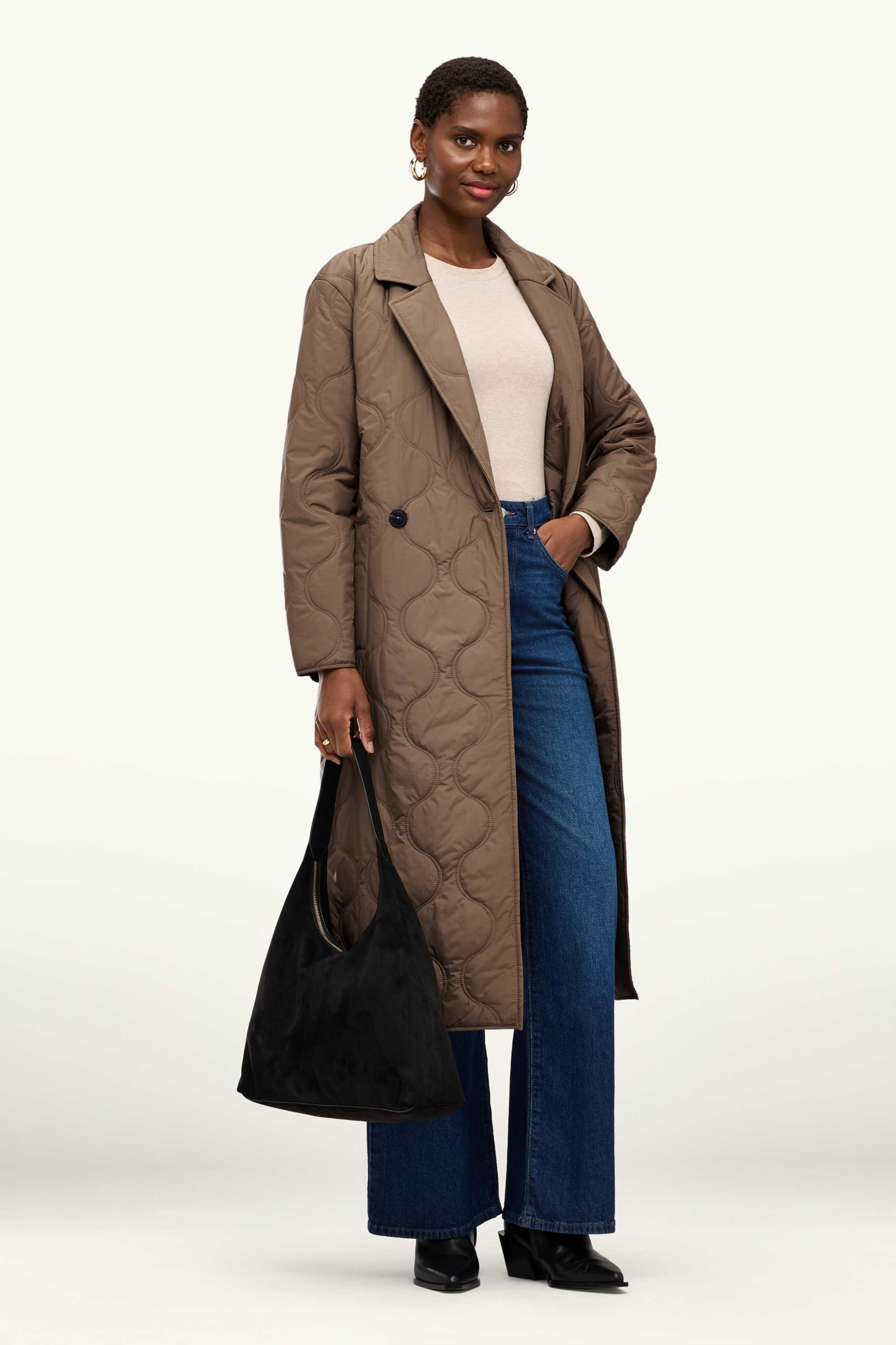 Quilted coat brown