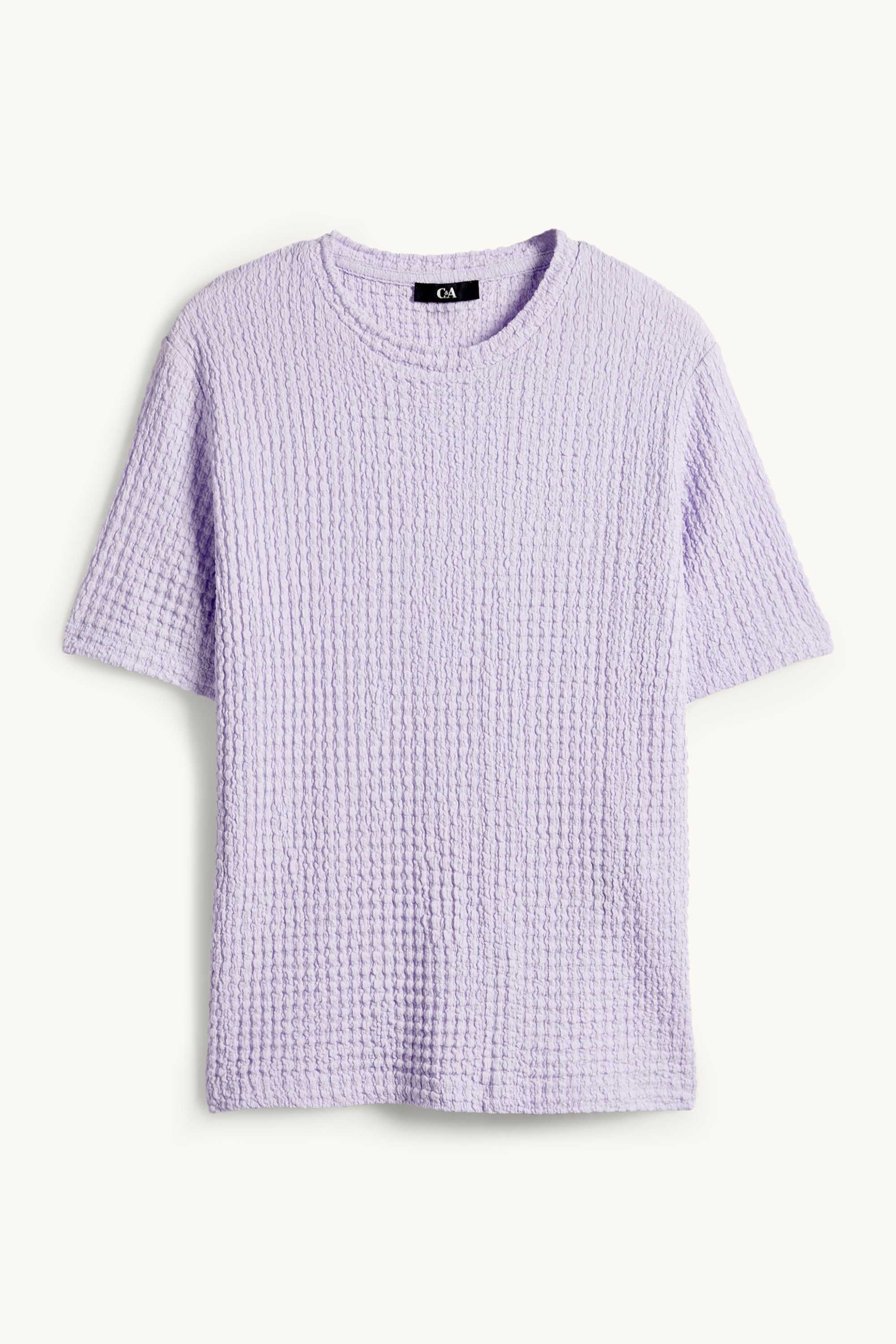 T-shirt - regular fit - textured light violet