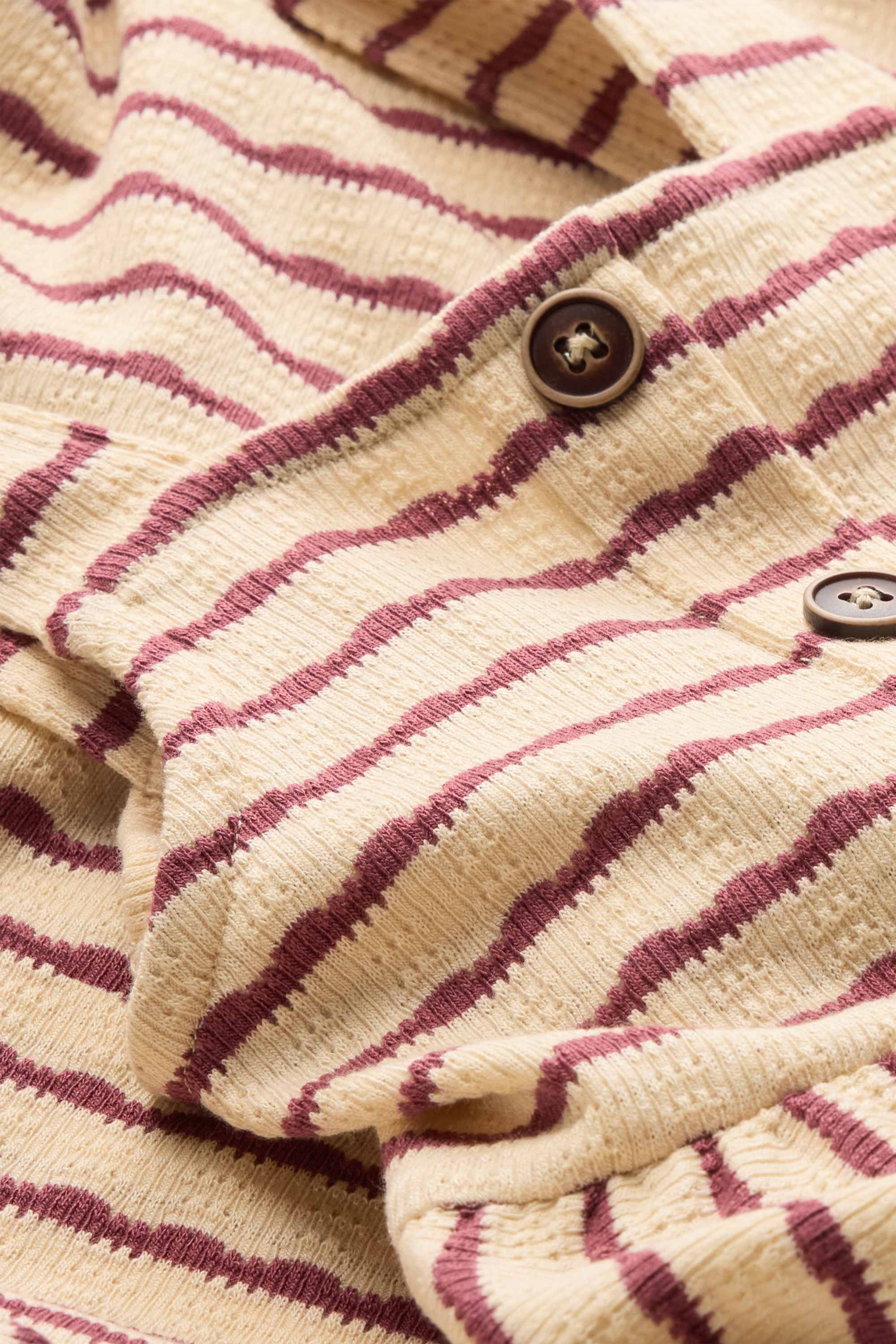 Knitted dress - striped beige / bordeaux