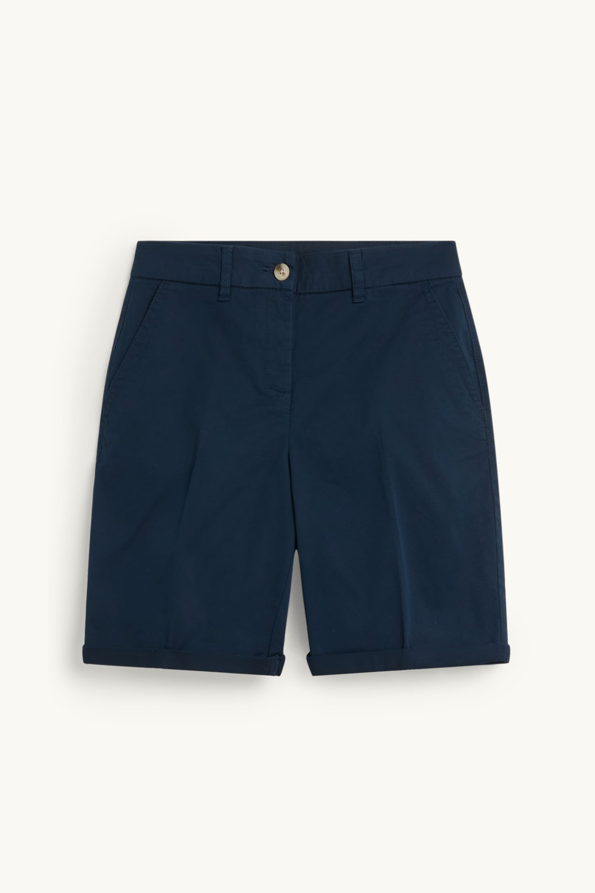 Basic Bermuda shorts - mid-rise waist dark blue