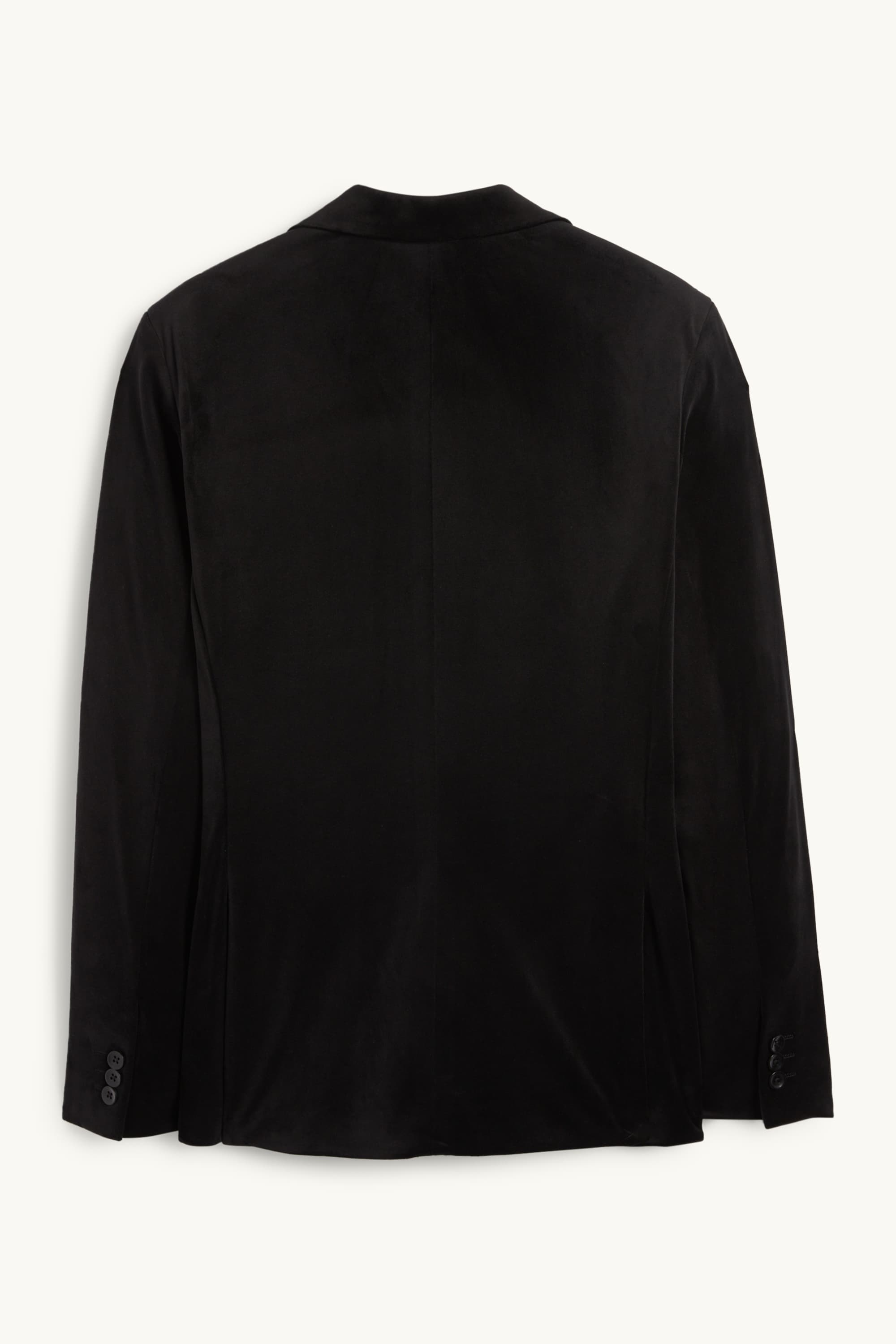 Tailored velvet jacket - slim fit - stretch black