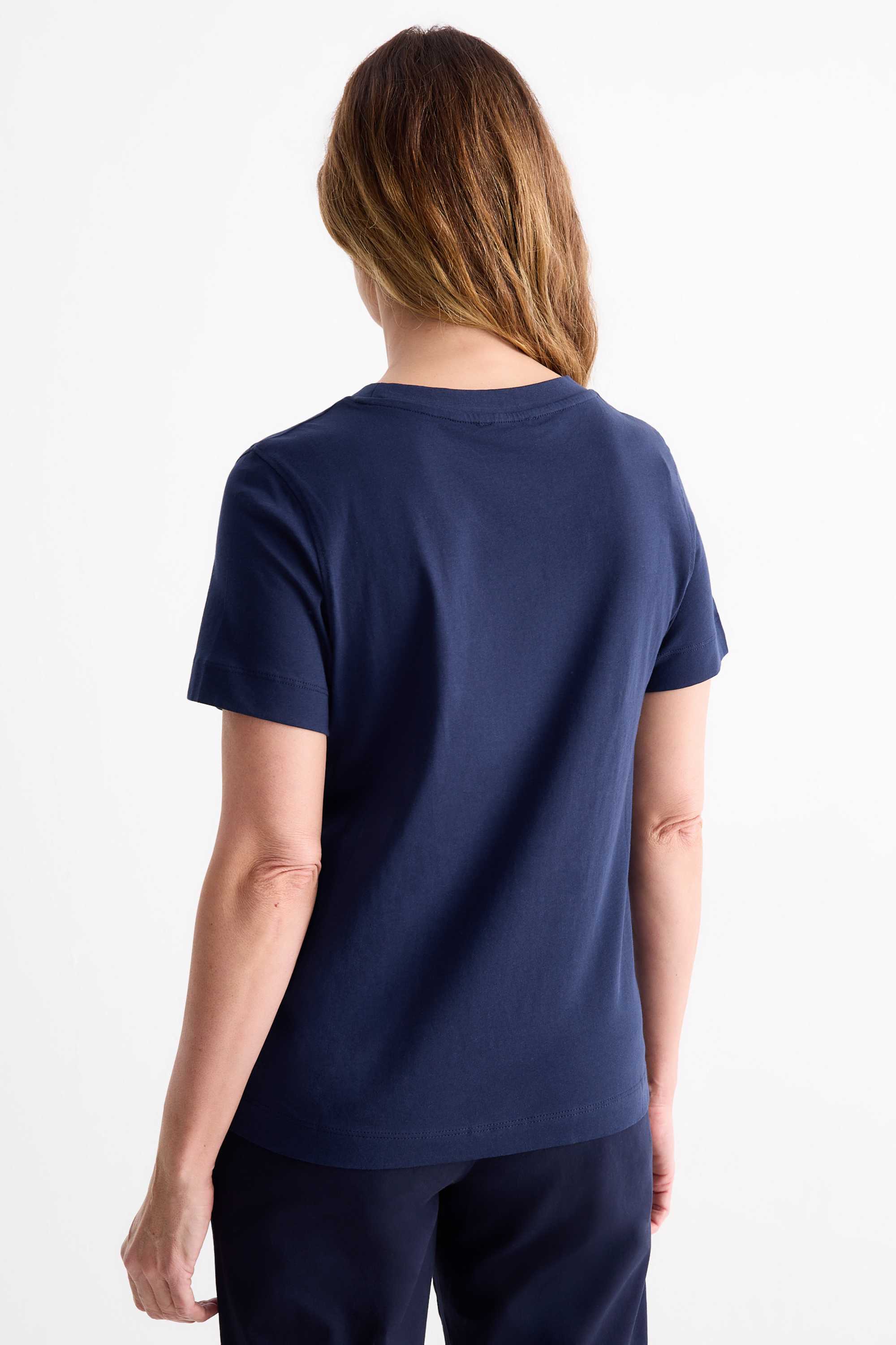 T-shirt - regular fit - shiny dark blue