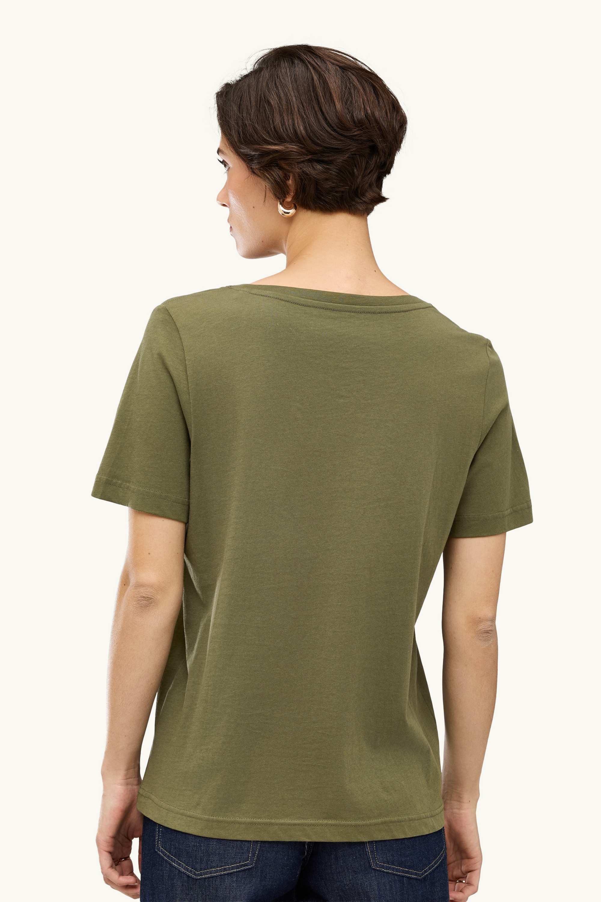 V-neck T-shirt - regular fit khaki