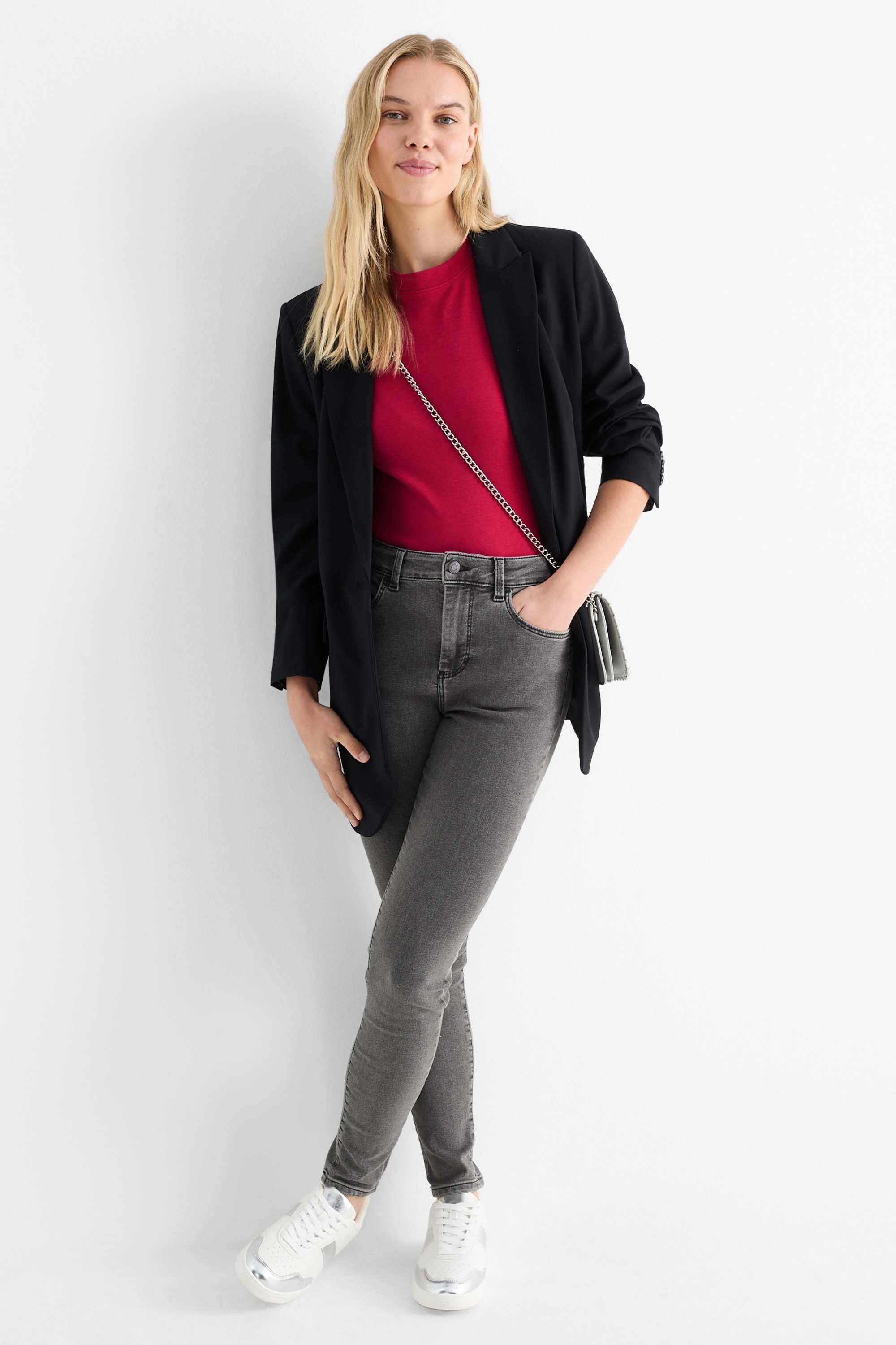 T-shirt - slim fit dark red