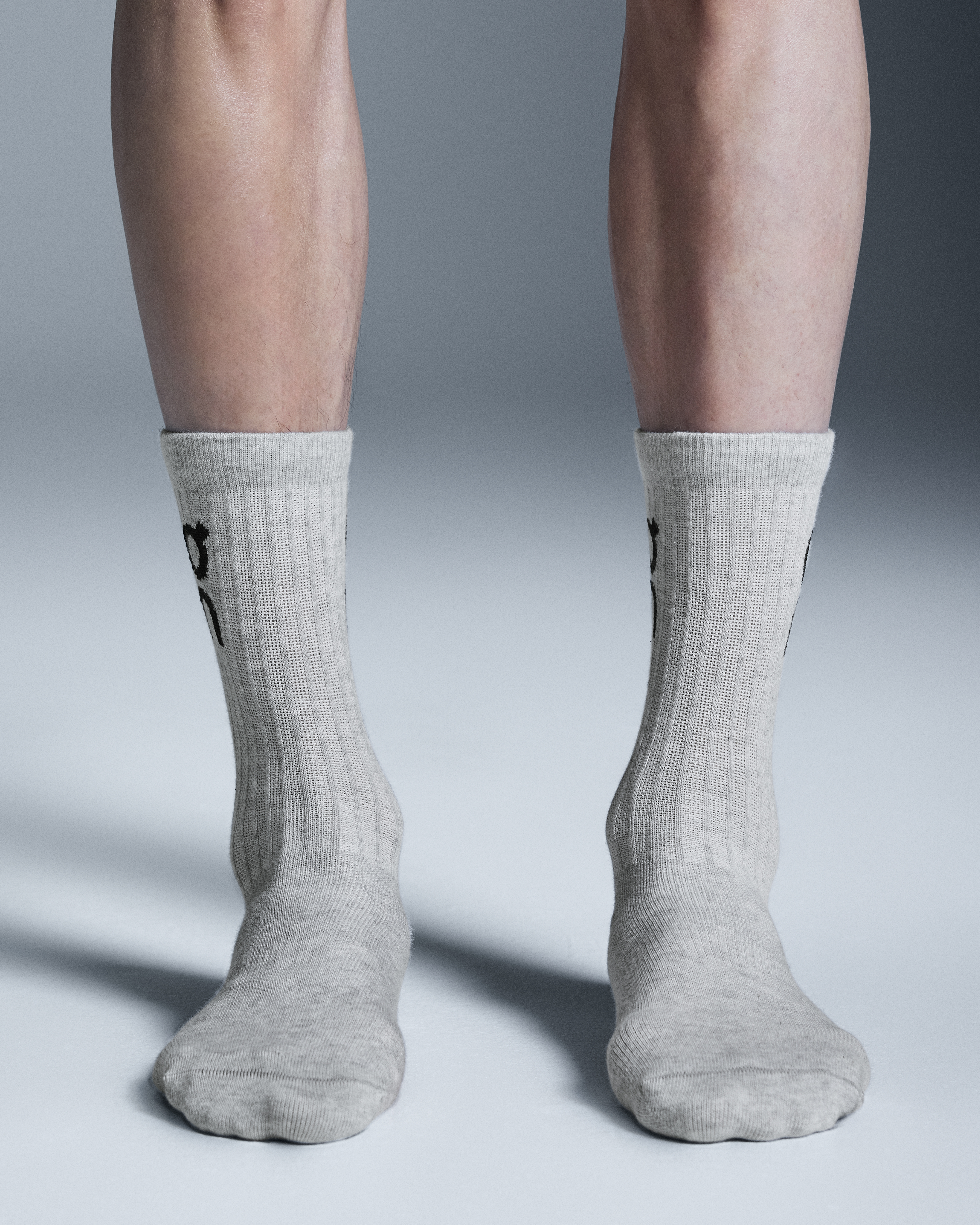 Logo Sock High 3P - Heather Gray