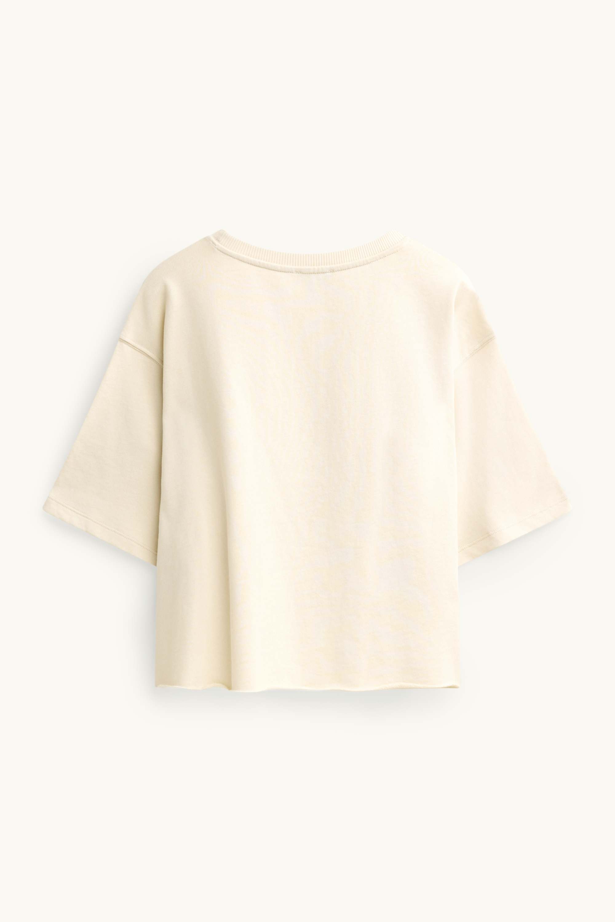 Cropped T-shirt - relaxed fit cremewhite