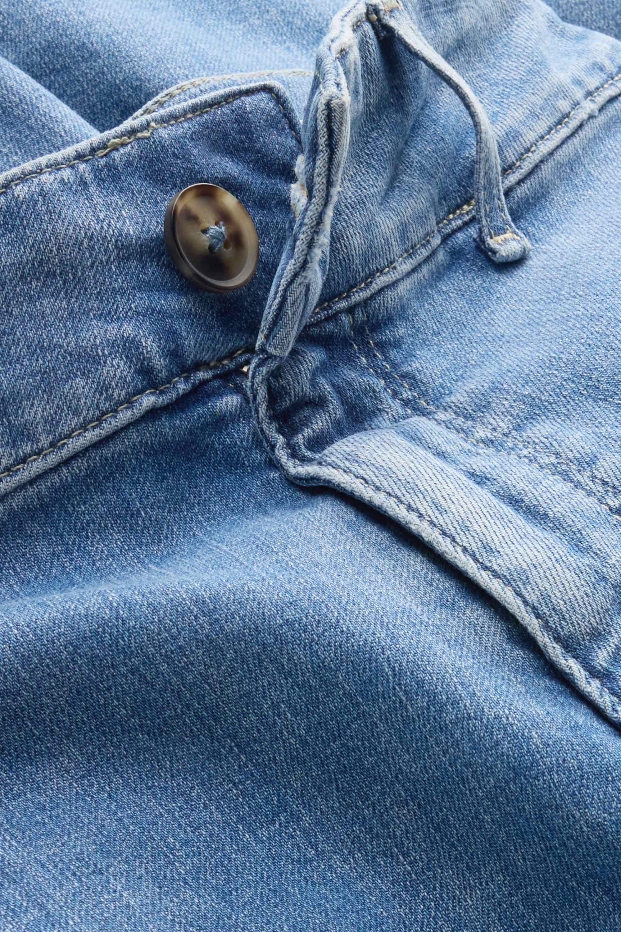 Cropped wide leg jeans - high waist blue denim (4)