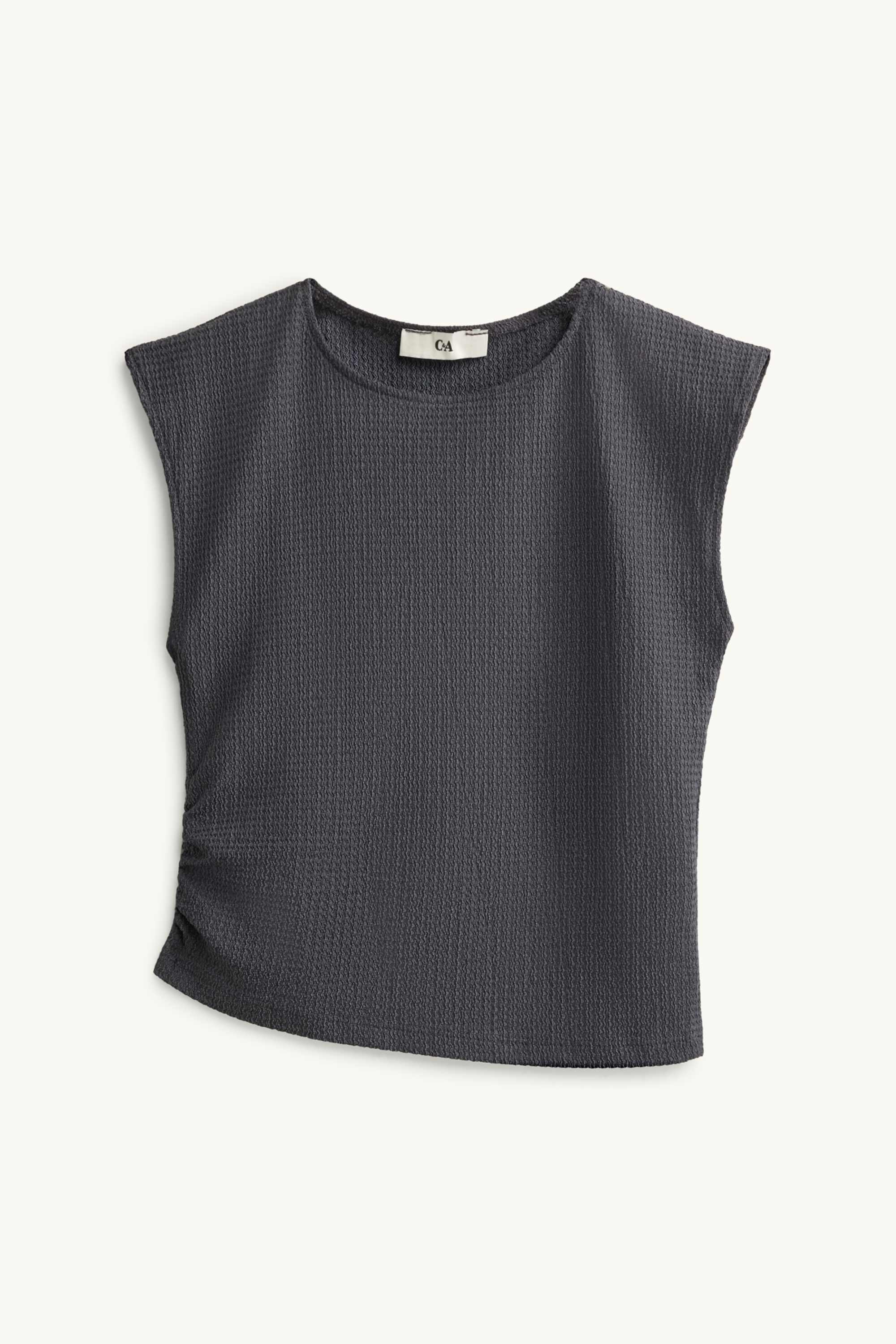 Set - top and jersey bottoms - 2 piece - textured dark gray