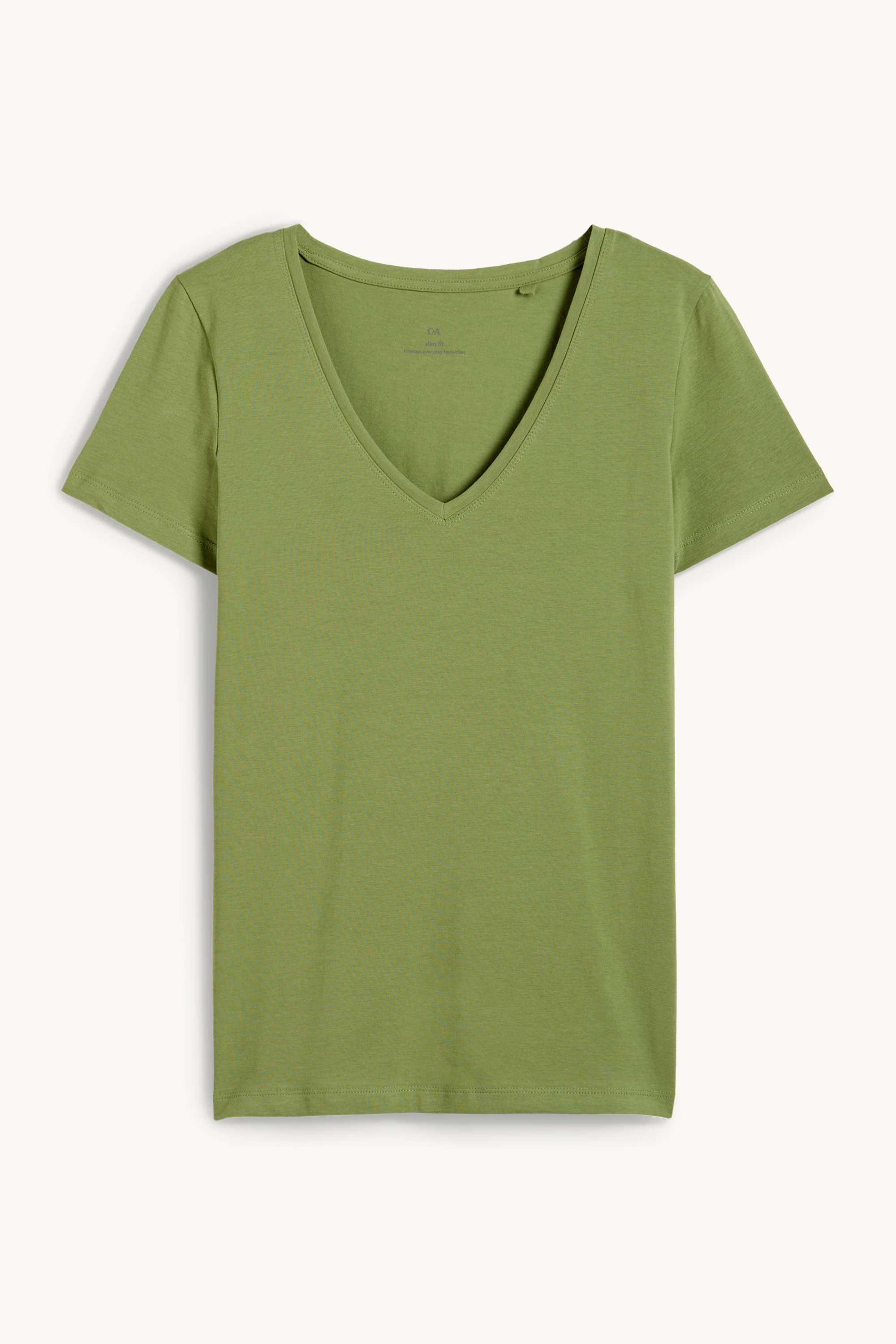 V-neck T-shirt - slim fit green