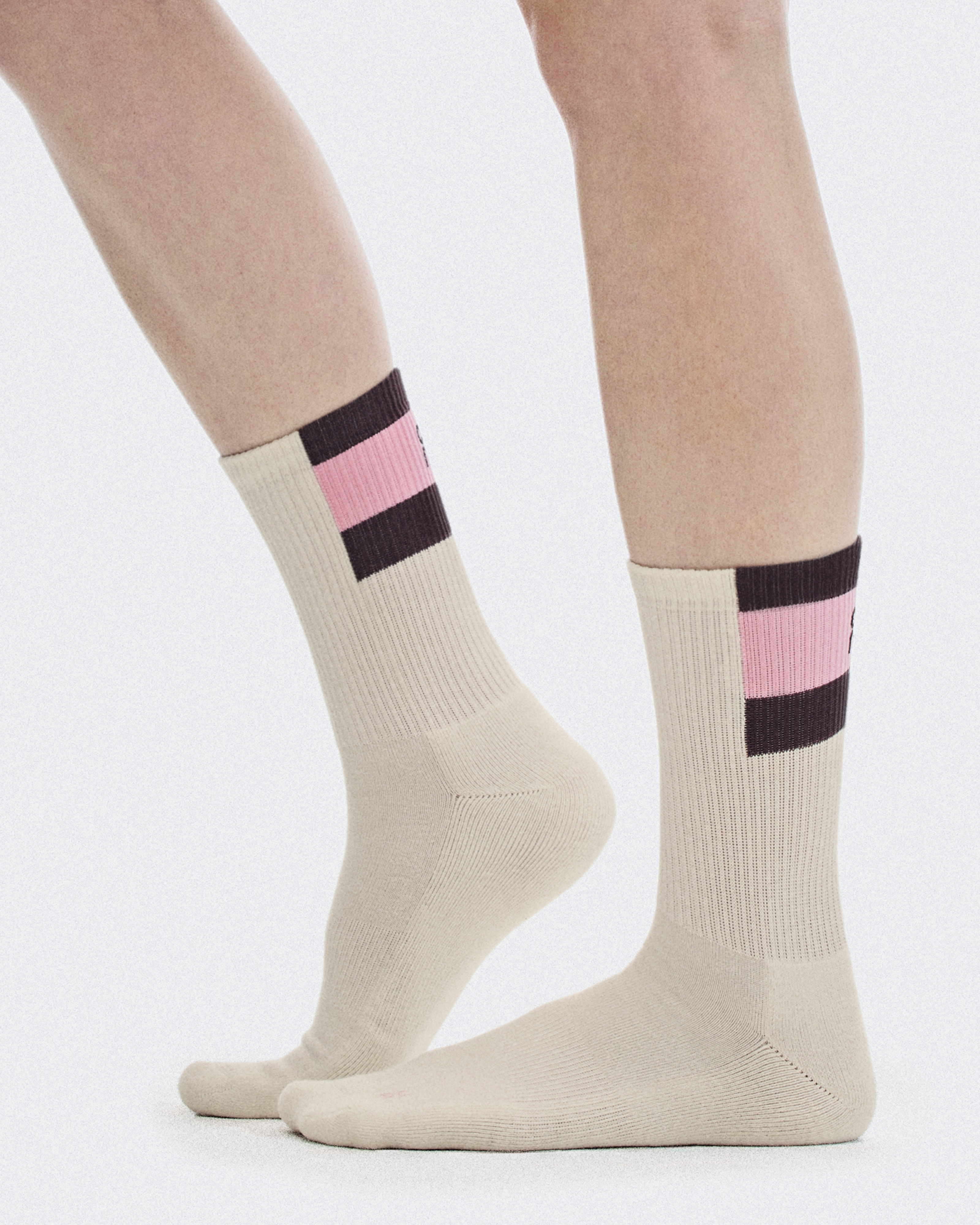 Courtside Sock High 2P - Ivory | Mulberry