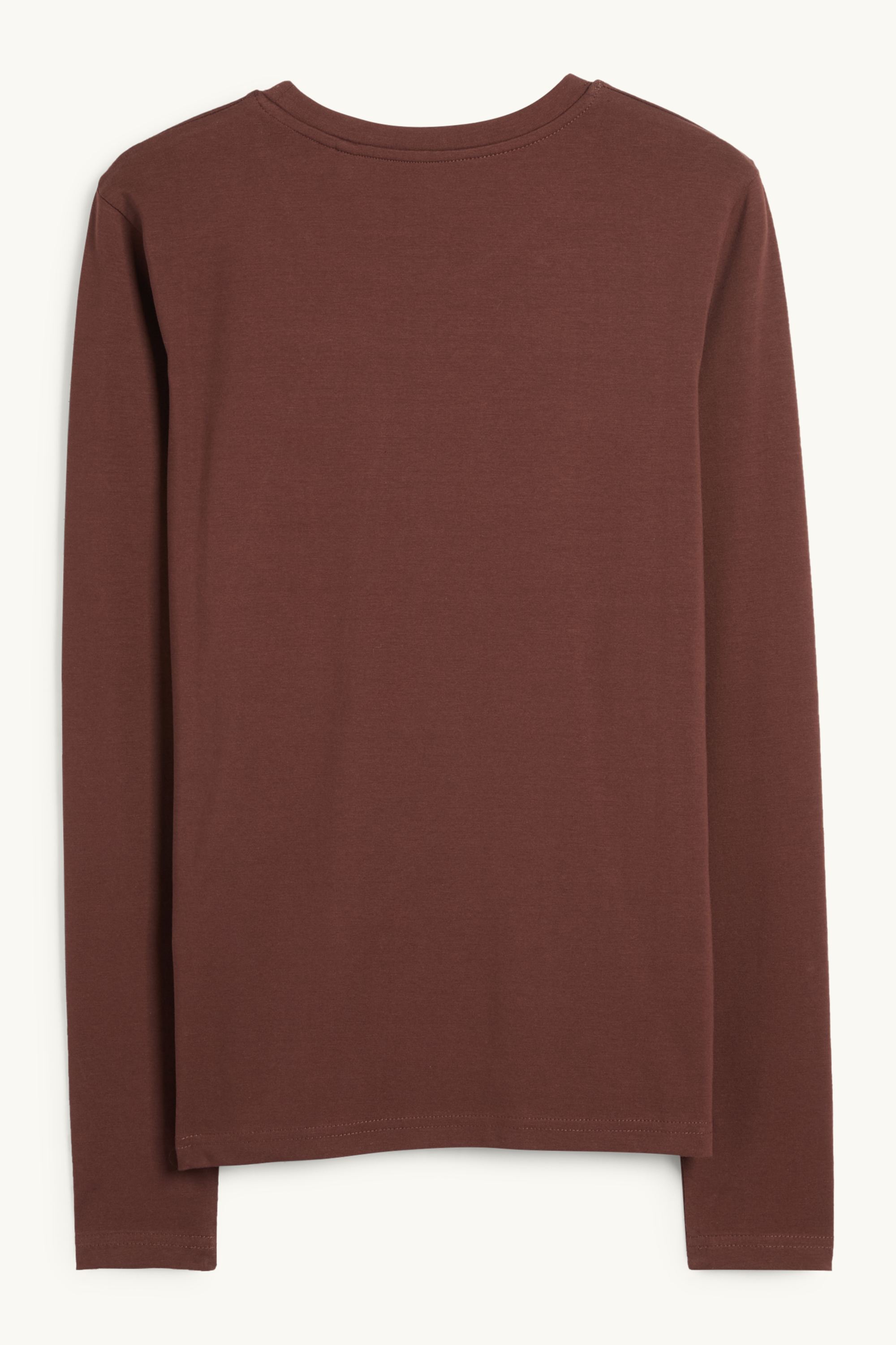 Long sleeve top - slim fit dark brown