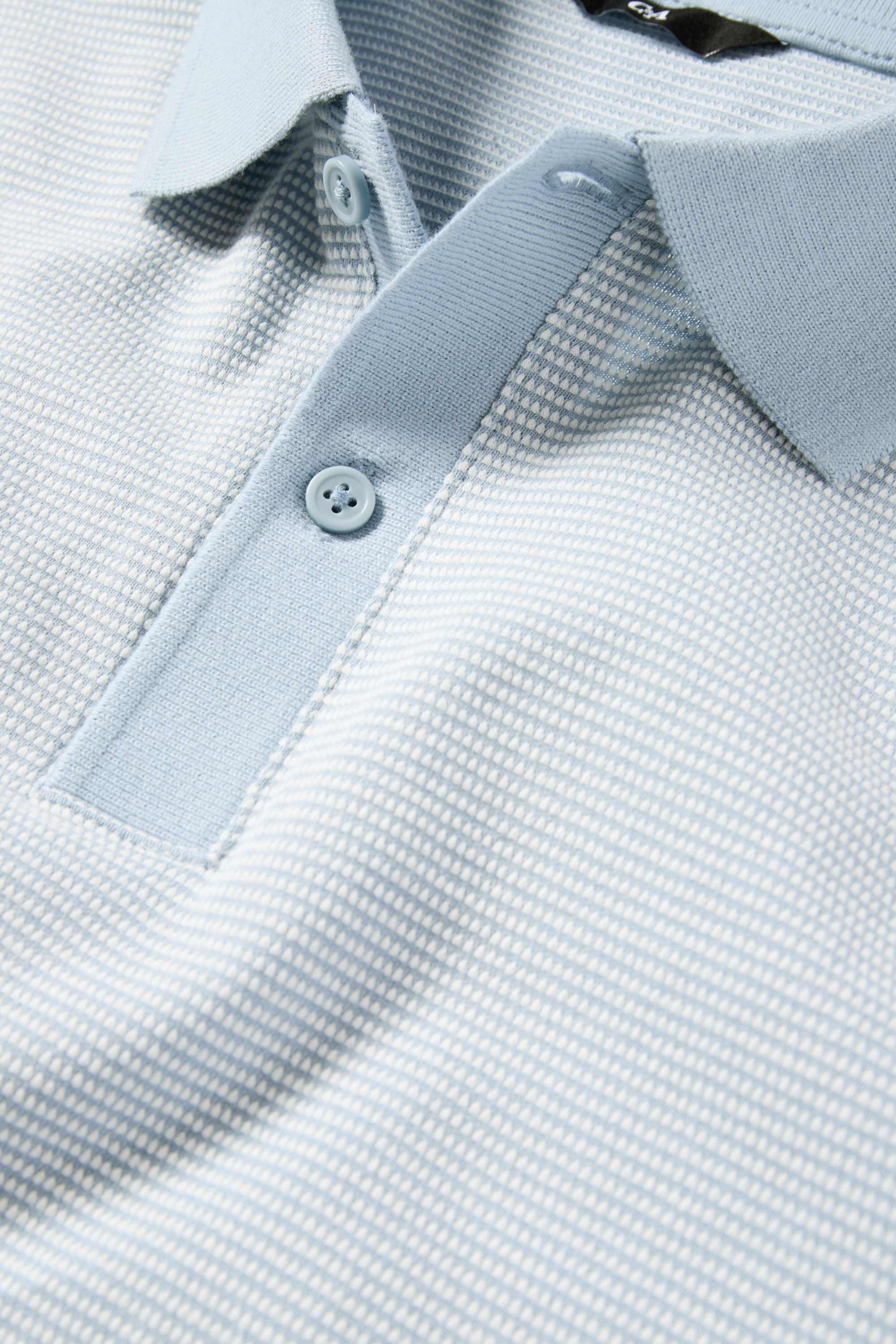 Polo shirt - regular fit - textured light blue
