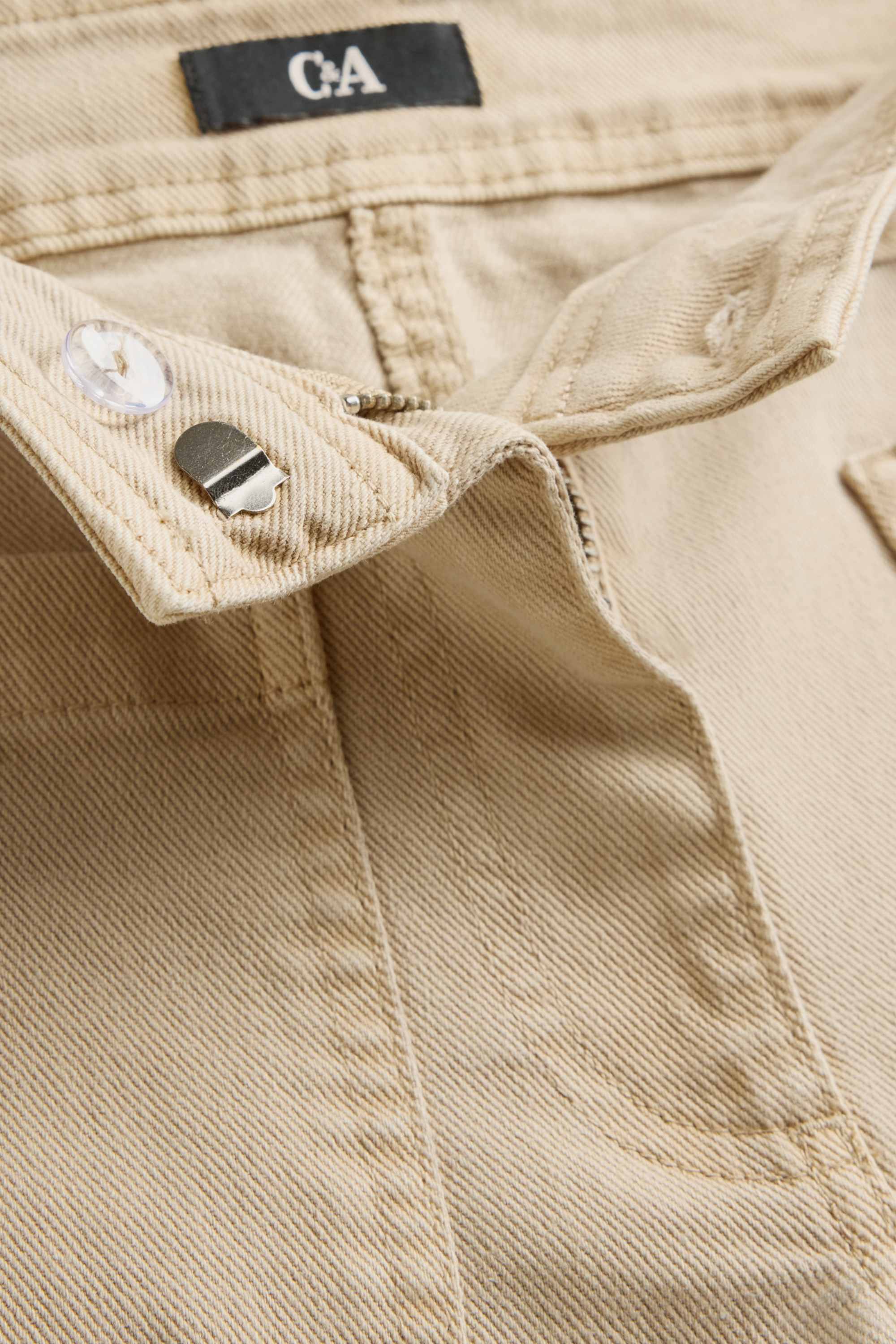 Flared jeans - mid-rise waist beige