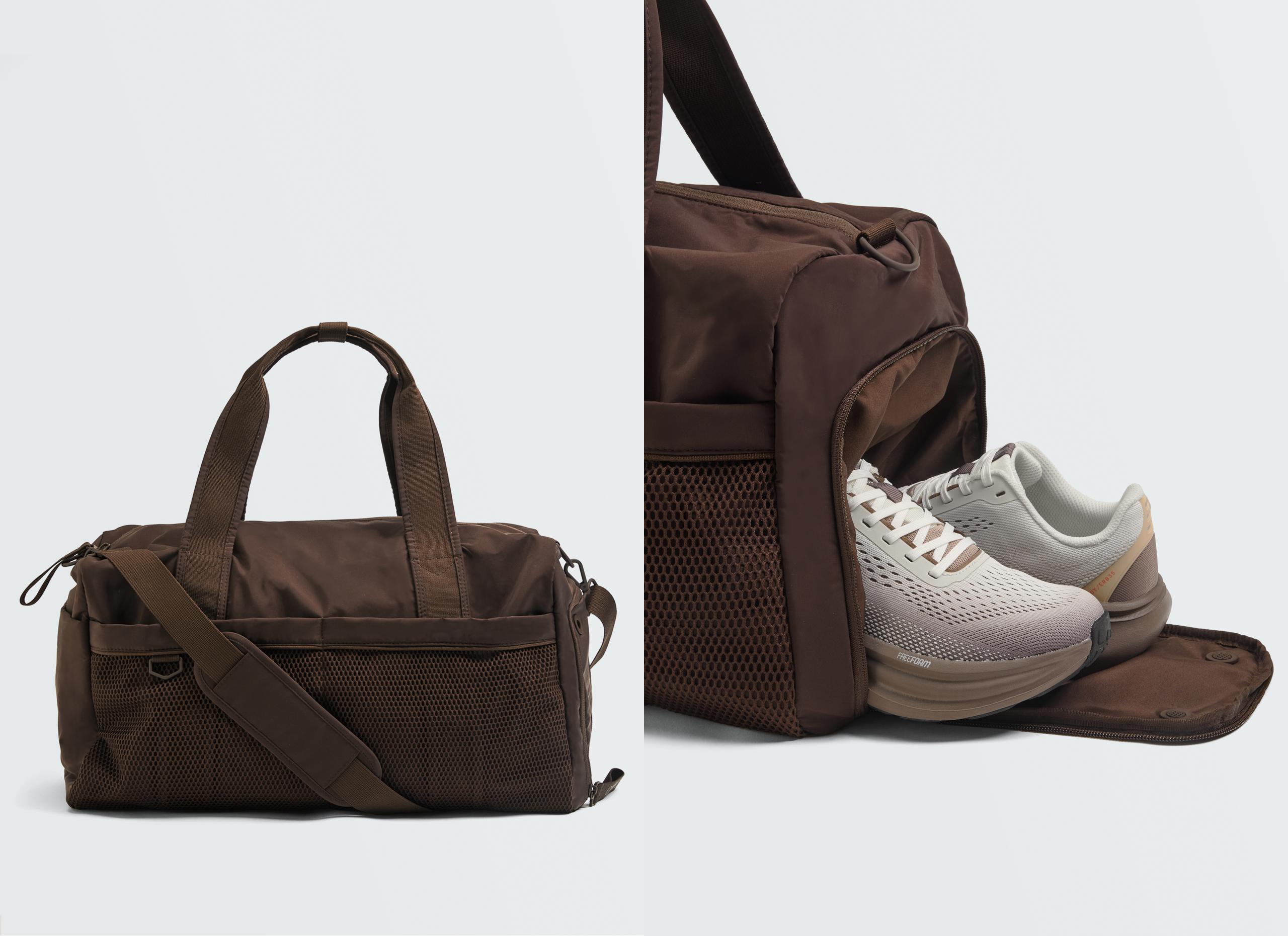 Double compartment sports bag - BROWN