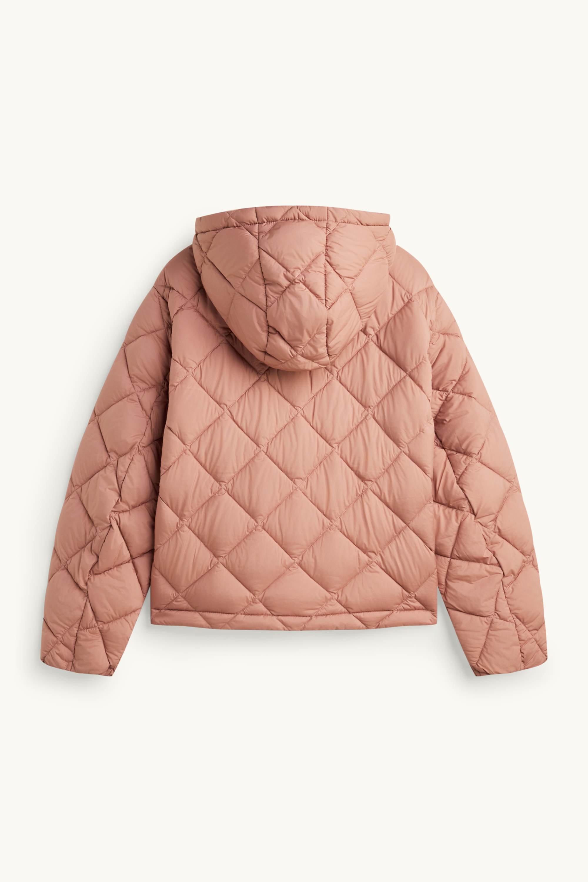 Quilted jacket with hood - water-repellent rose