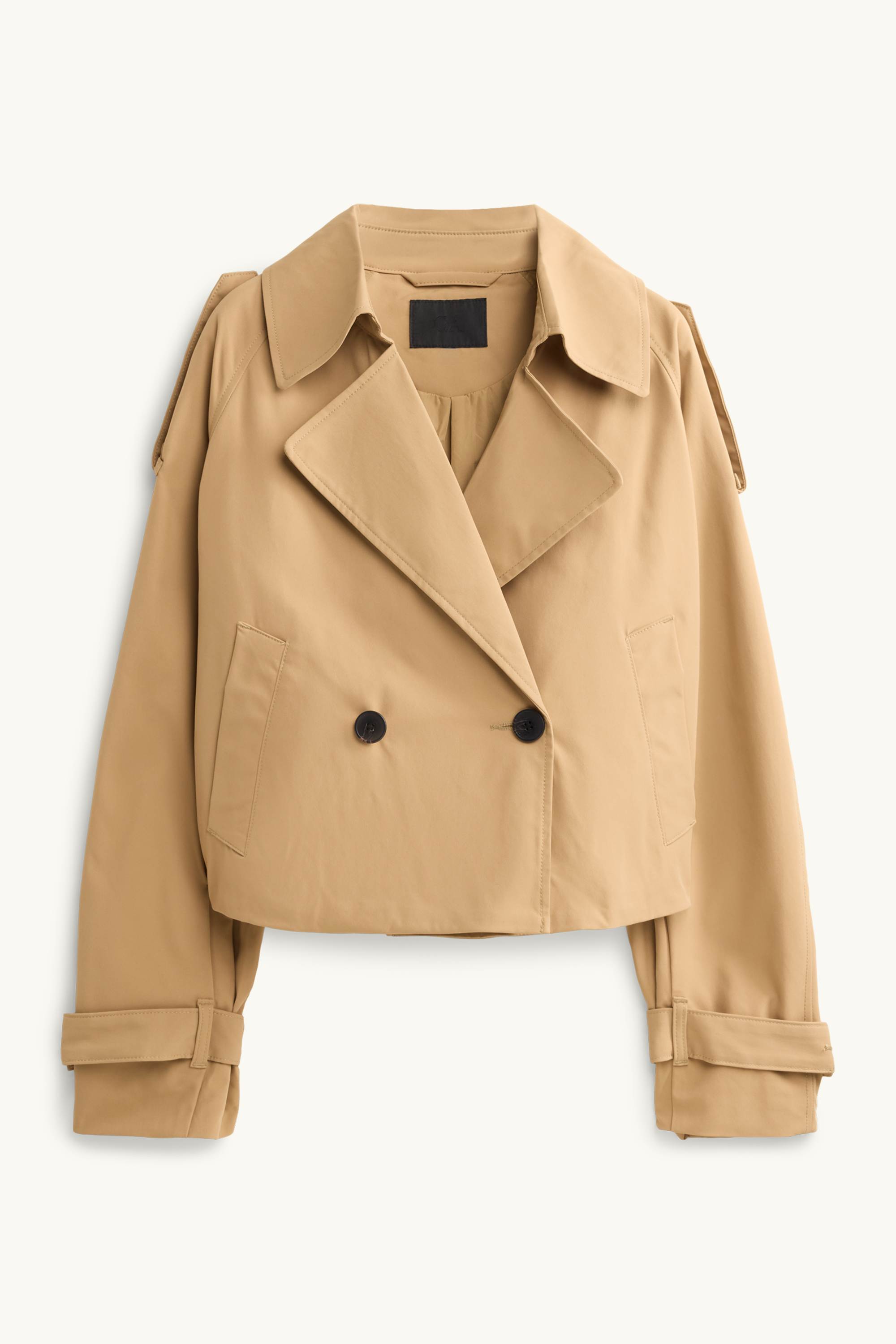 Cropped trench coat beige