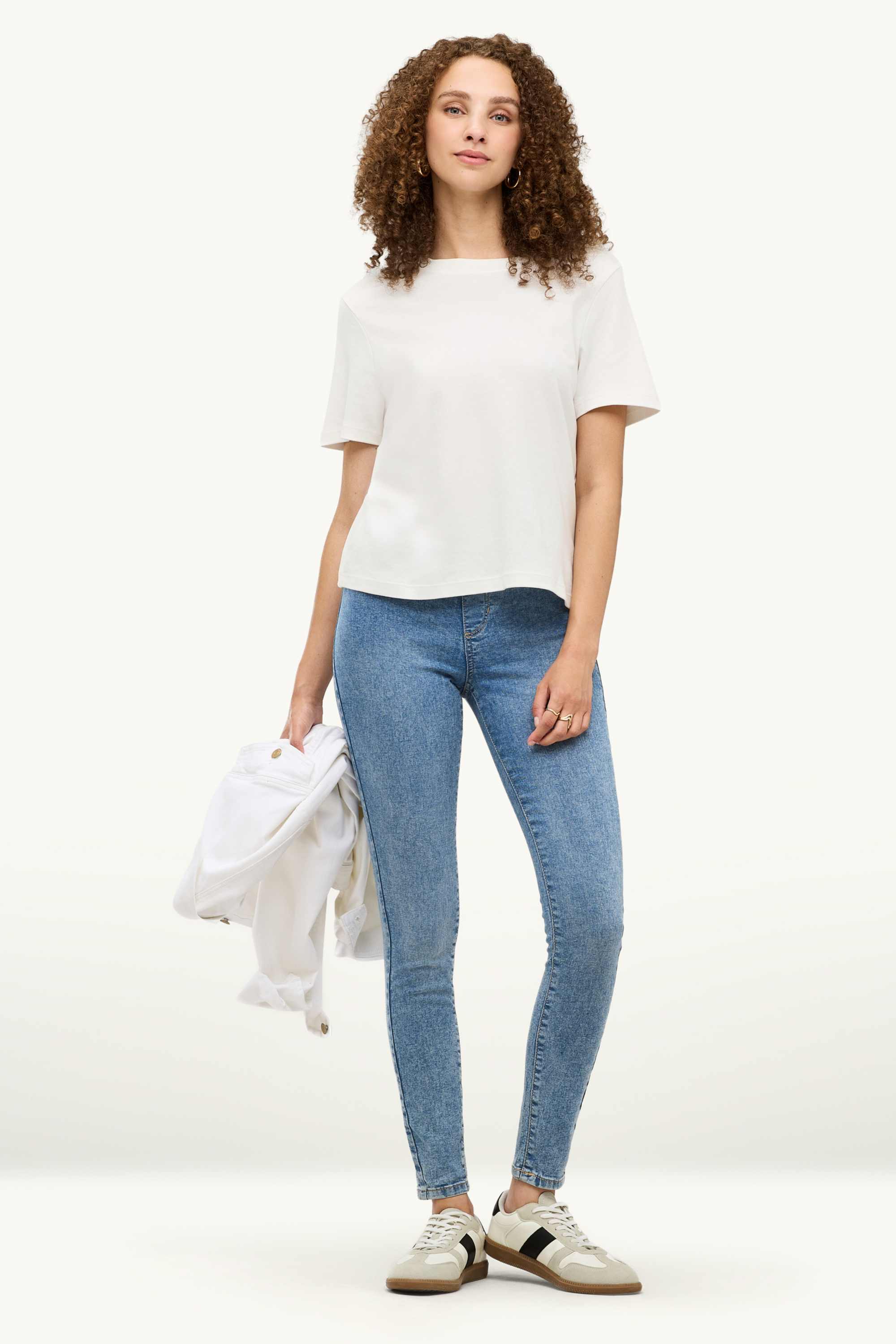 Jegging jeans - mid-rise waist denim-light blue (2)