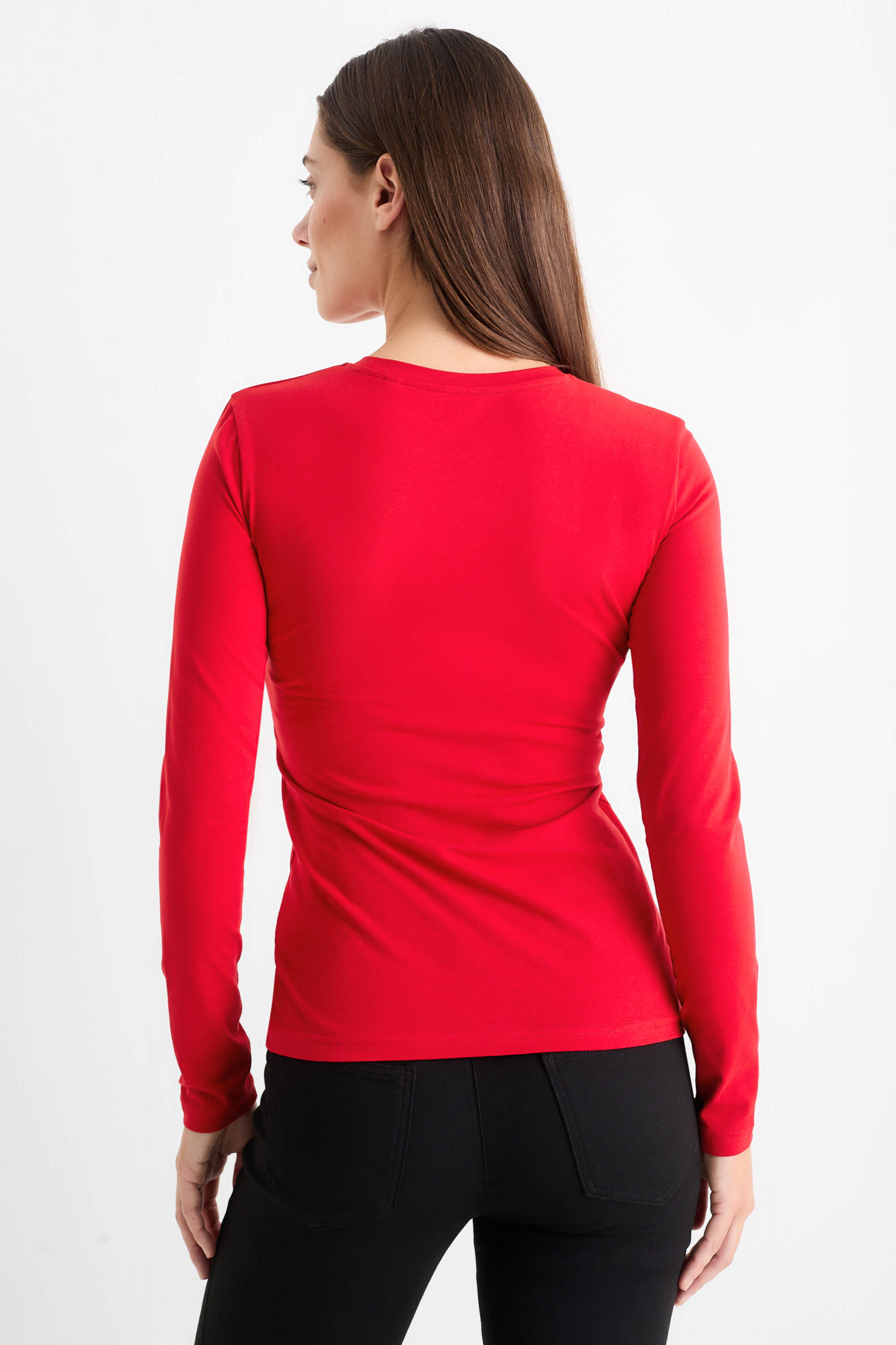 Multipack of 2 - long sleeve top black / red