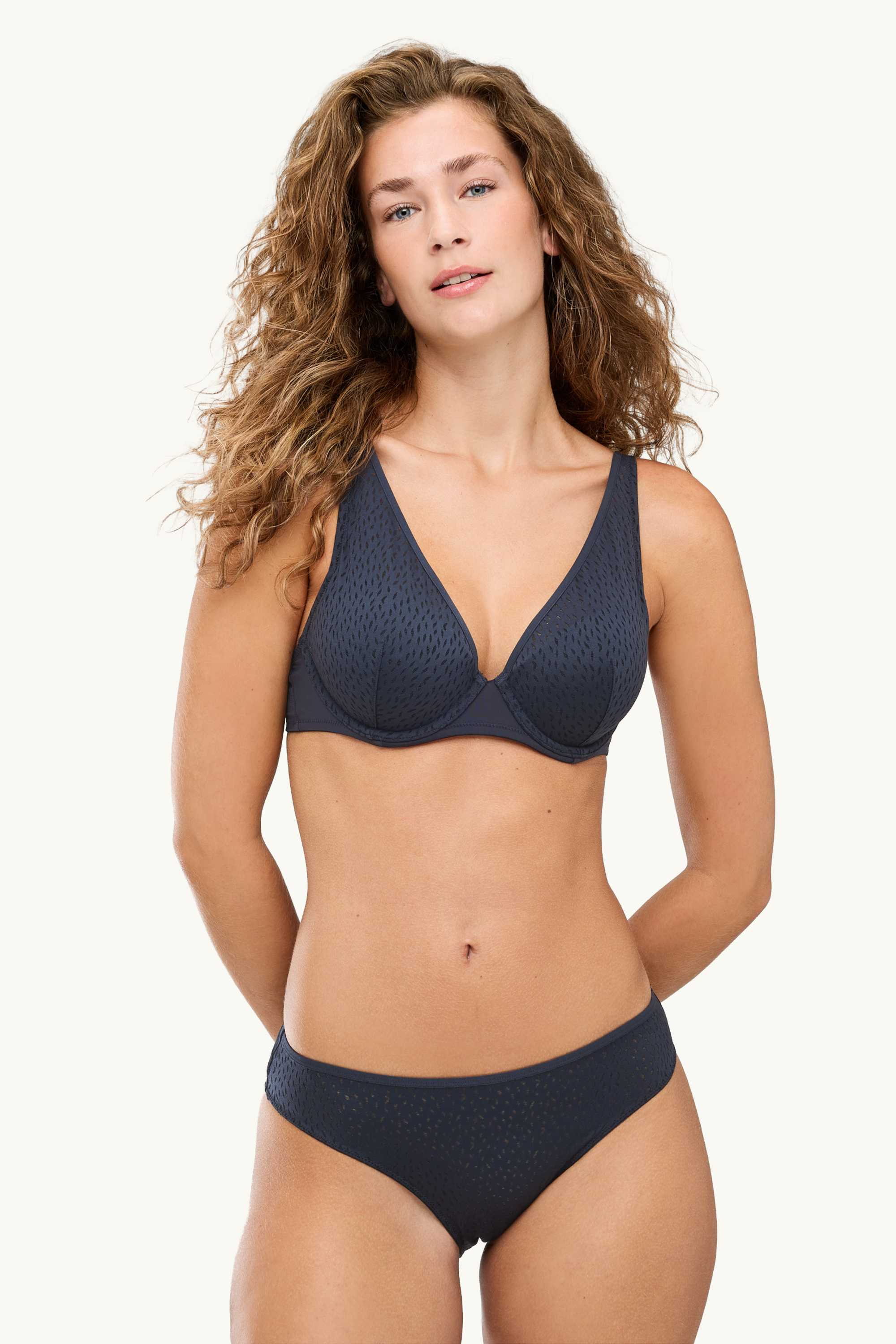 Knickers - textured dark blue
