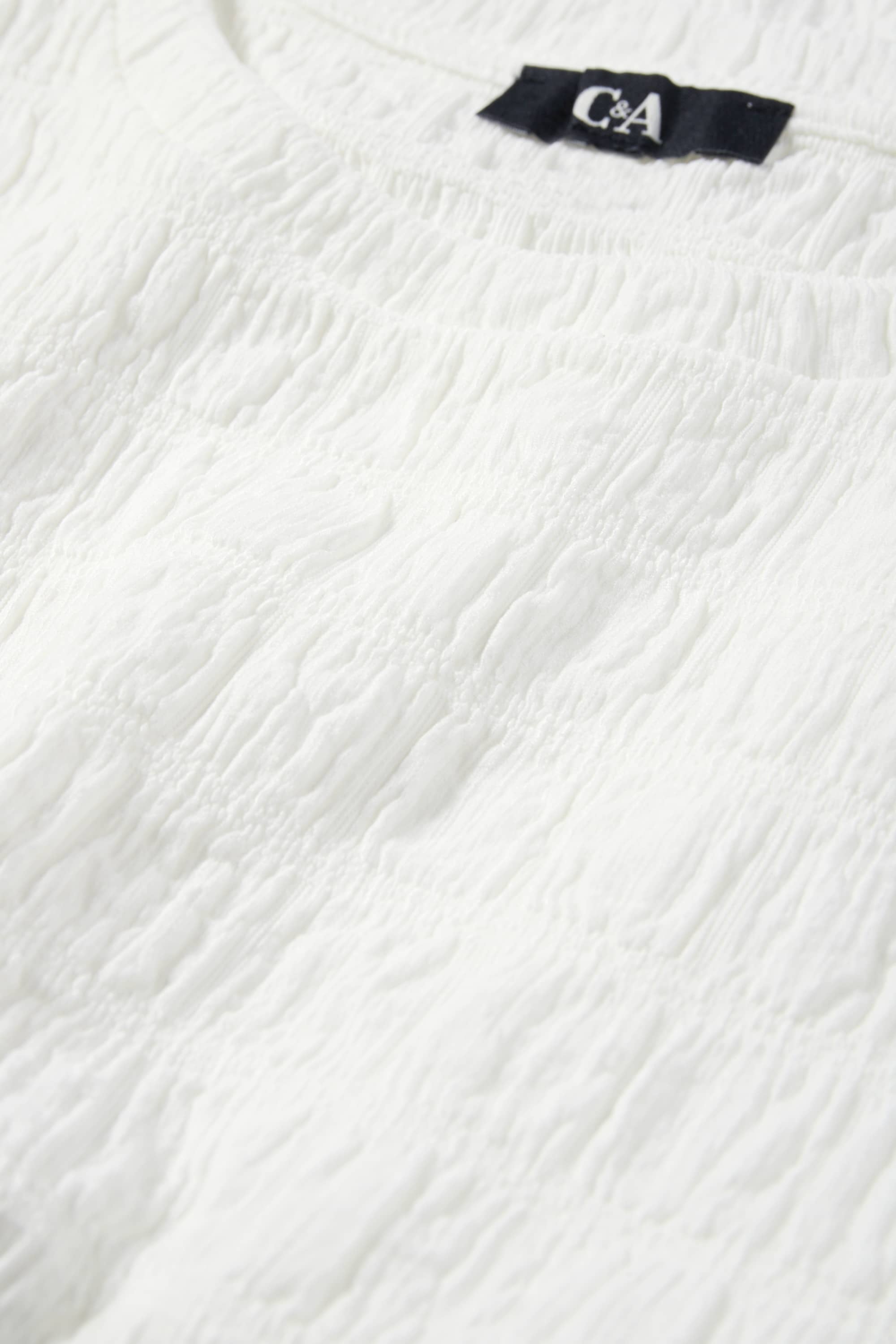 T-shirt - regular fit - smocked cremewhite