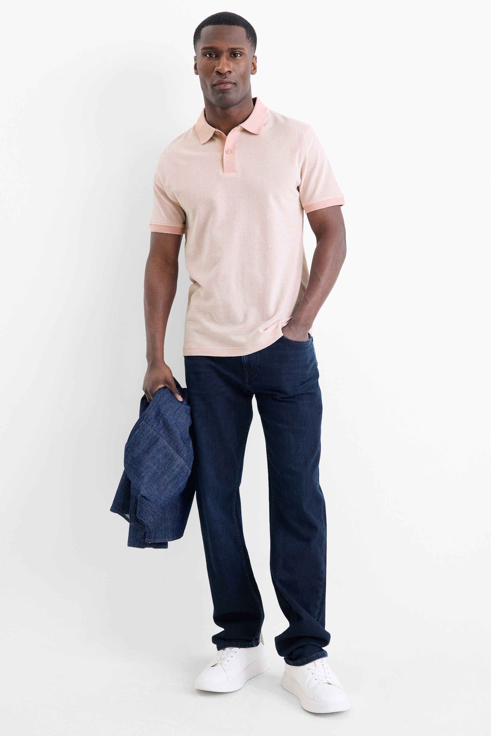 Polo shirt - regular fit - textured rose