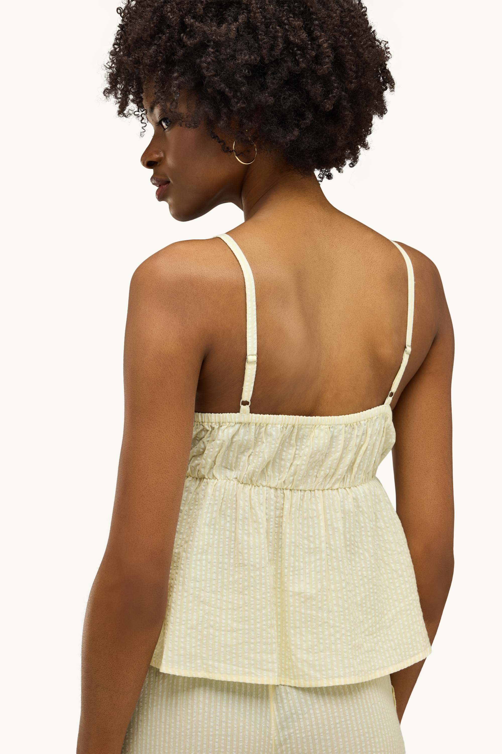 Blouse top - striped yellow