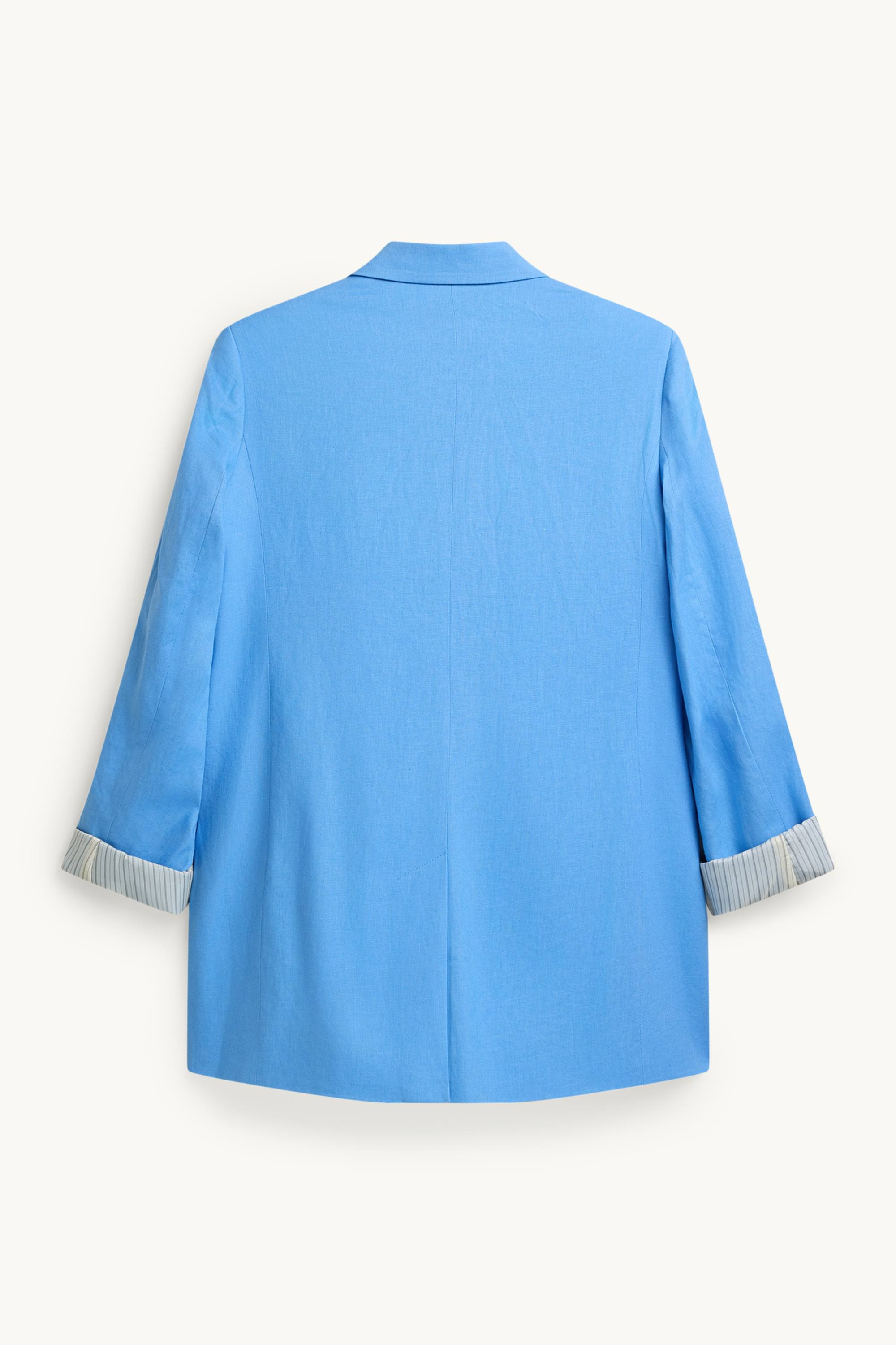 Business blazer with linen content - regular fit light blue