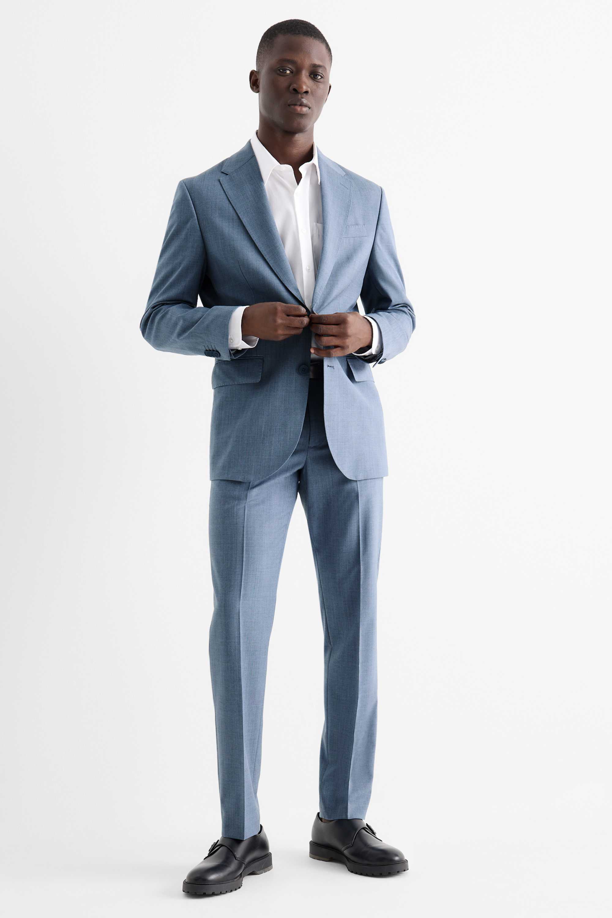 Mix & match wool trousers - regular fit blue