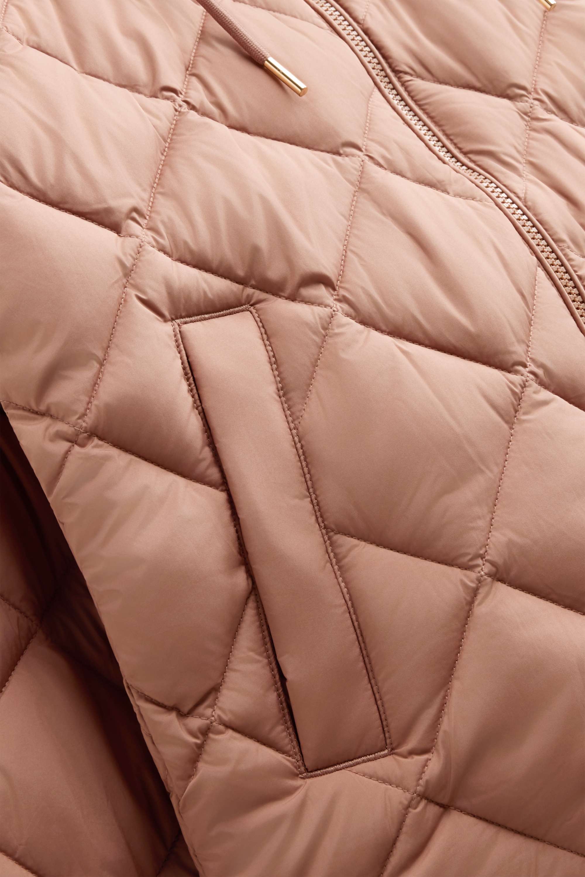 Quilted jacket with hood - water-repellent rose