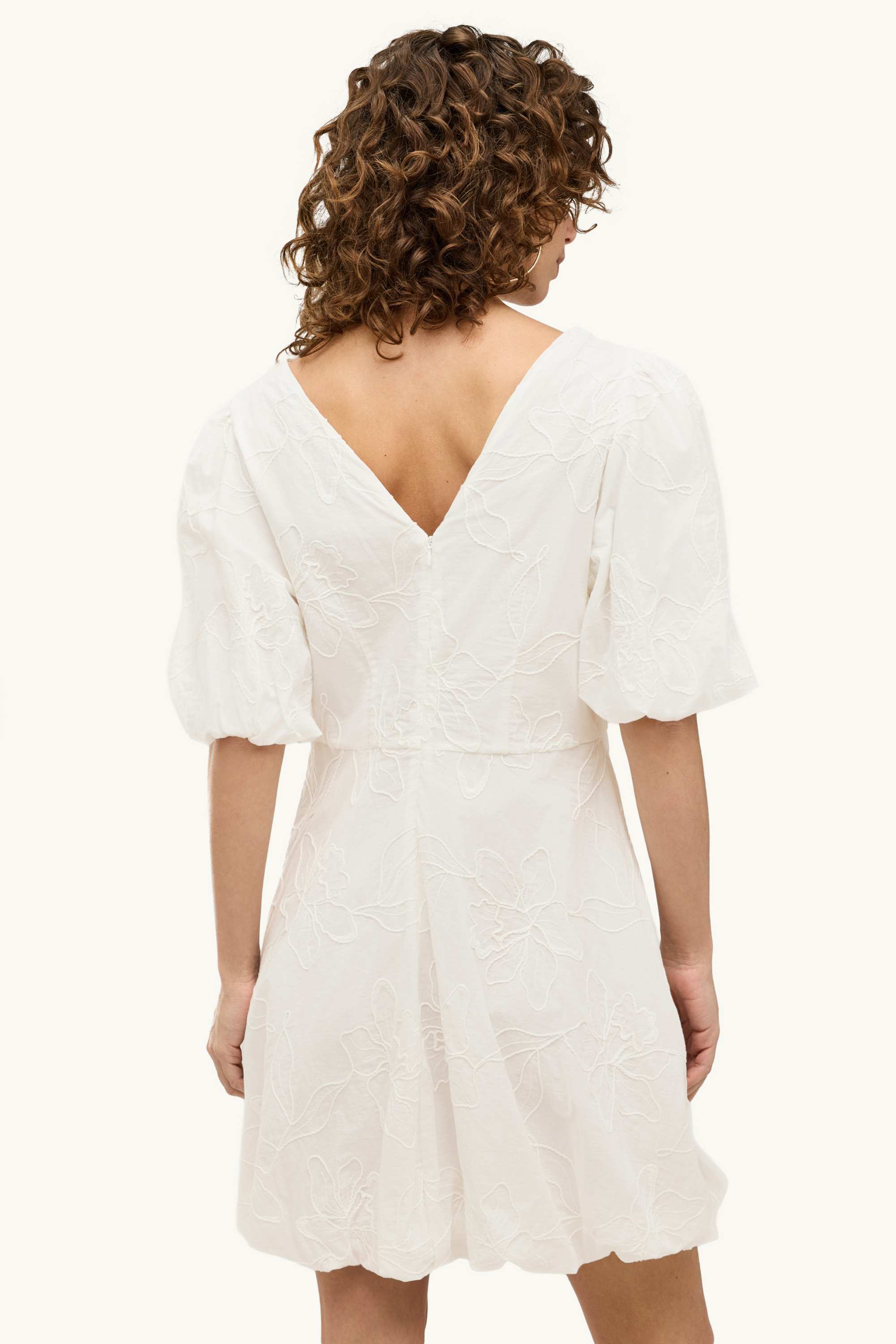 V-neck dress - floral white
