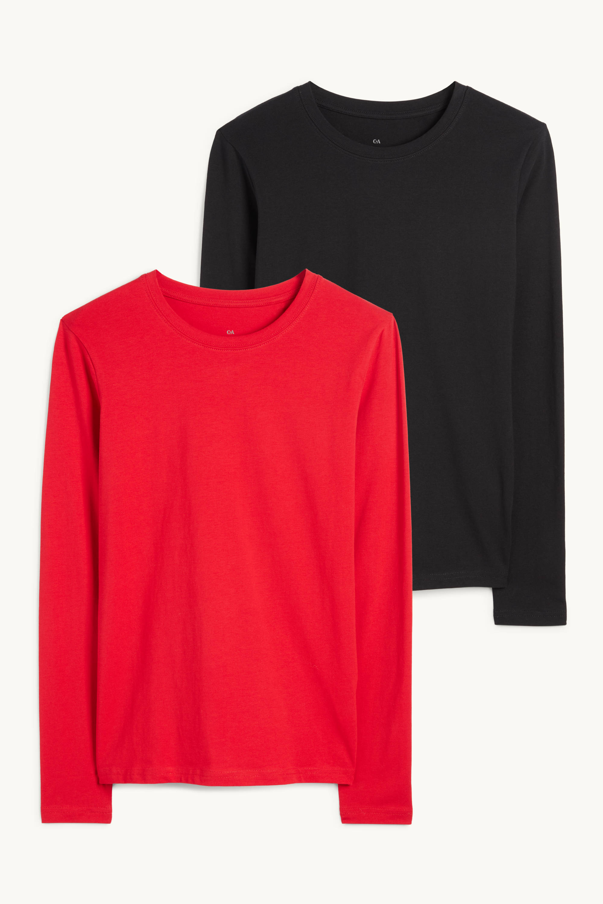 Multipack of 2 - long sleeve top black / red