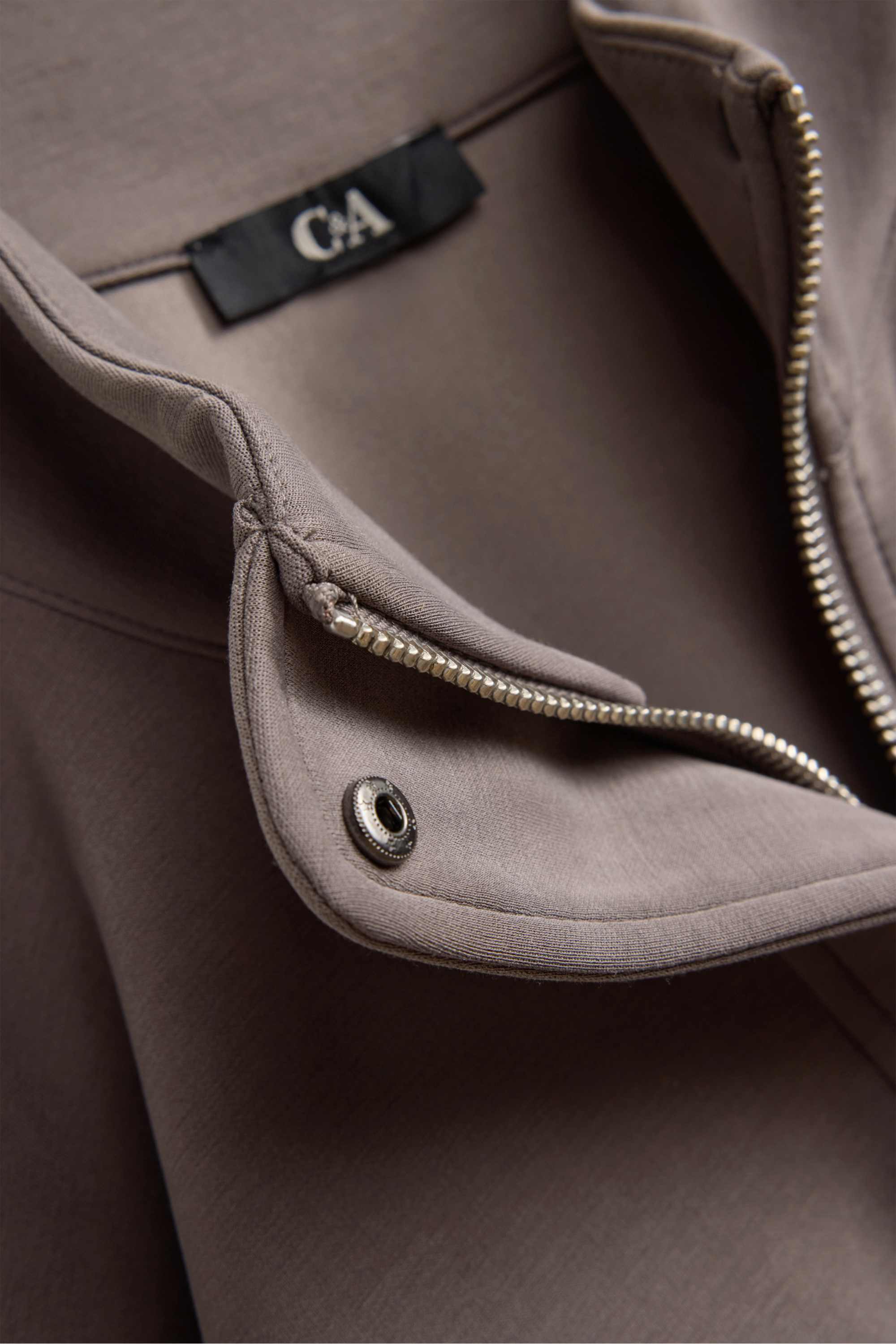 Zip-through sweatshirt taupe