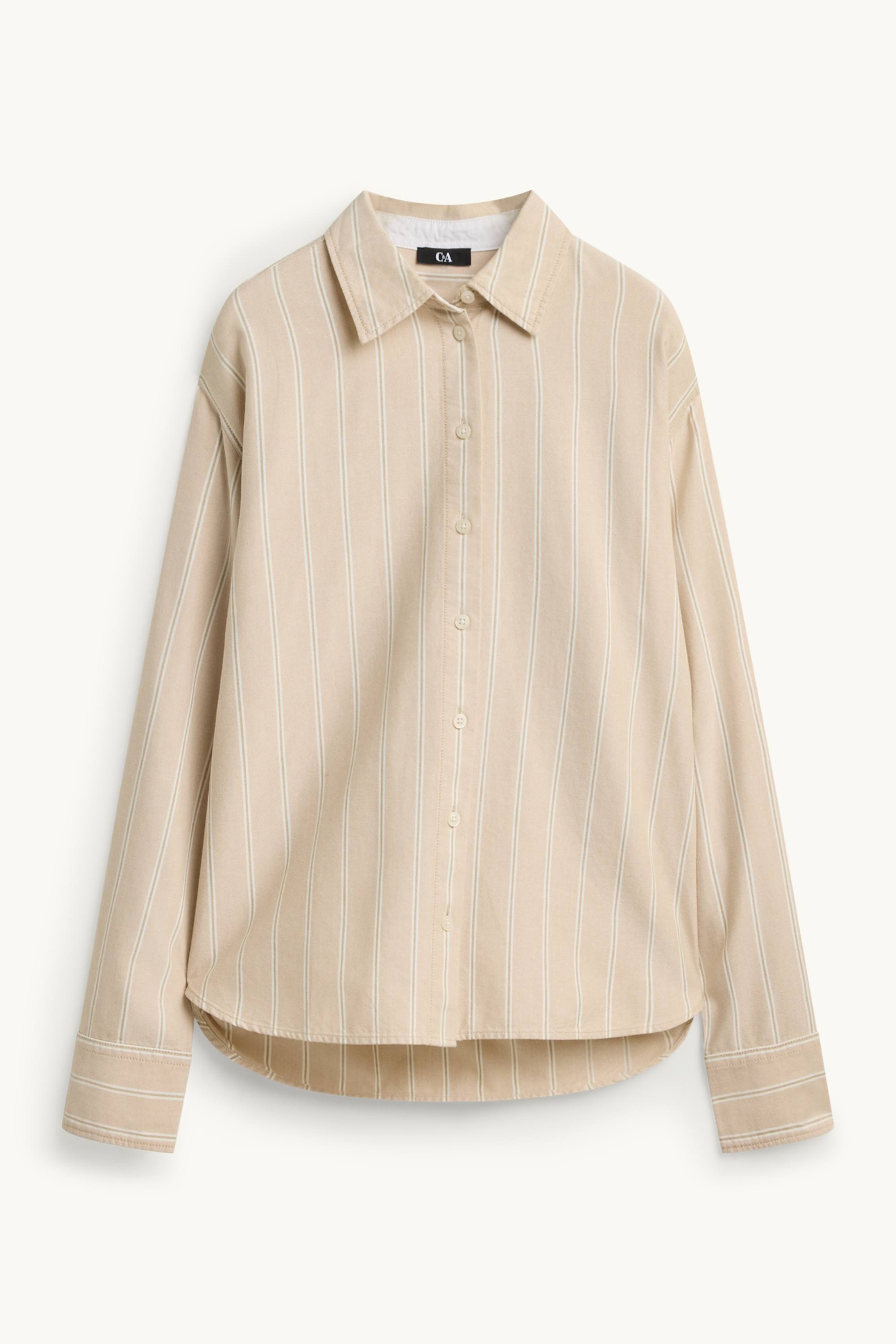 Shirt blouse - striped light beige