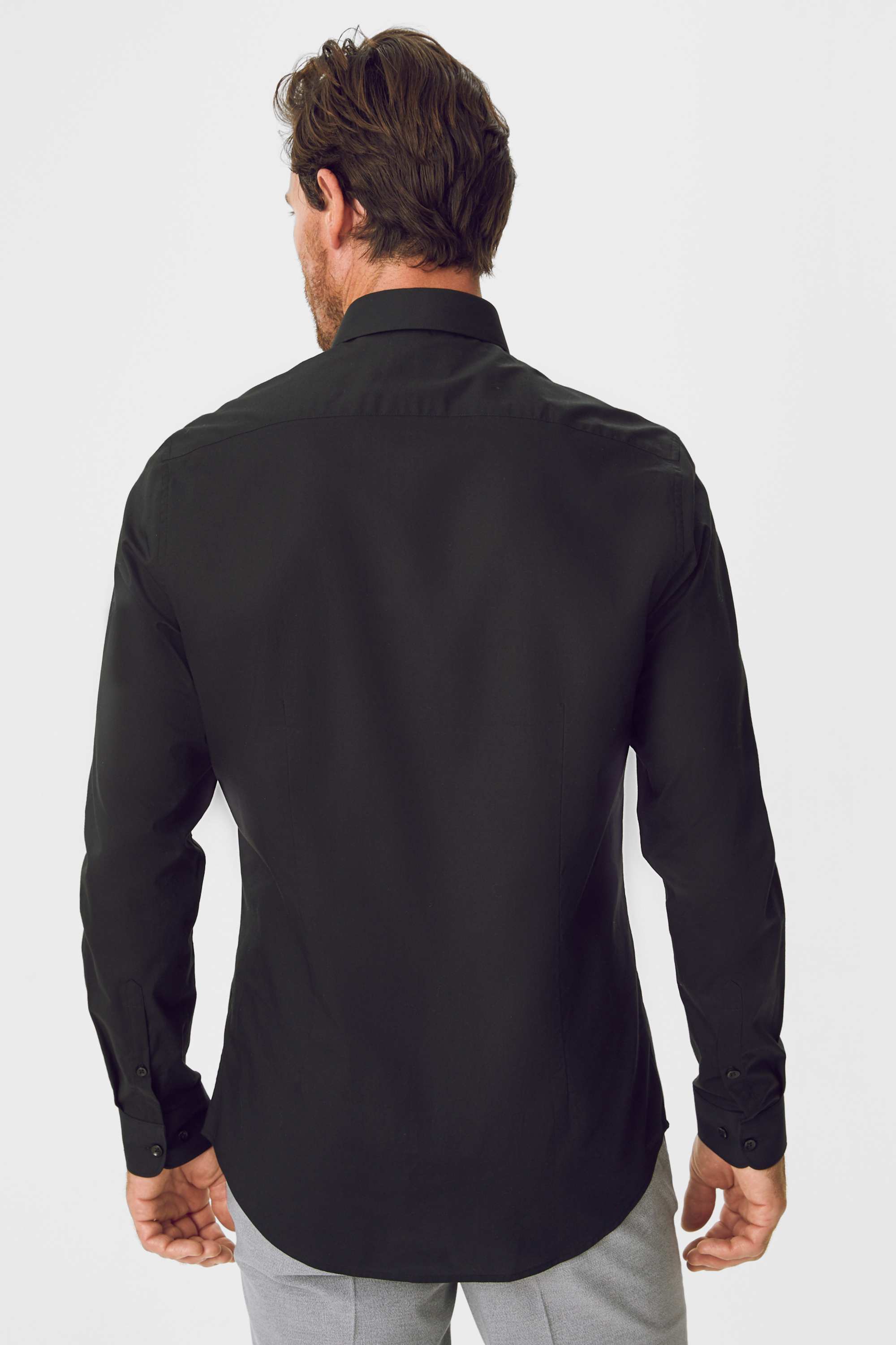 Business shirt - slim fit - kent collar - easy-iron black