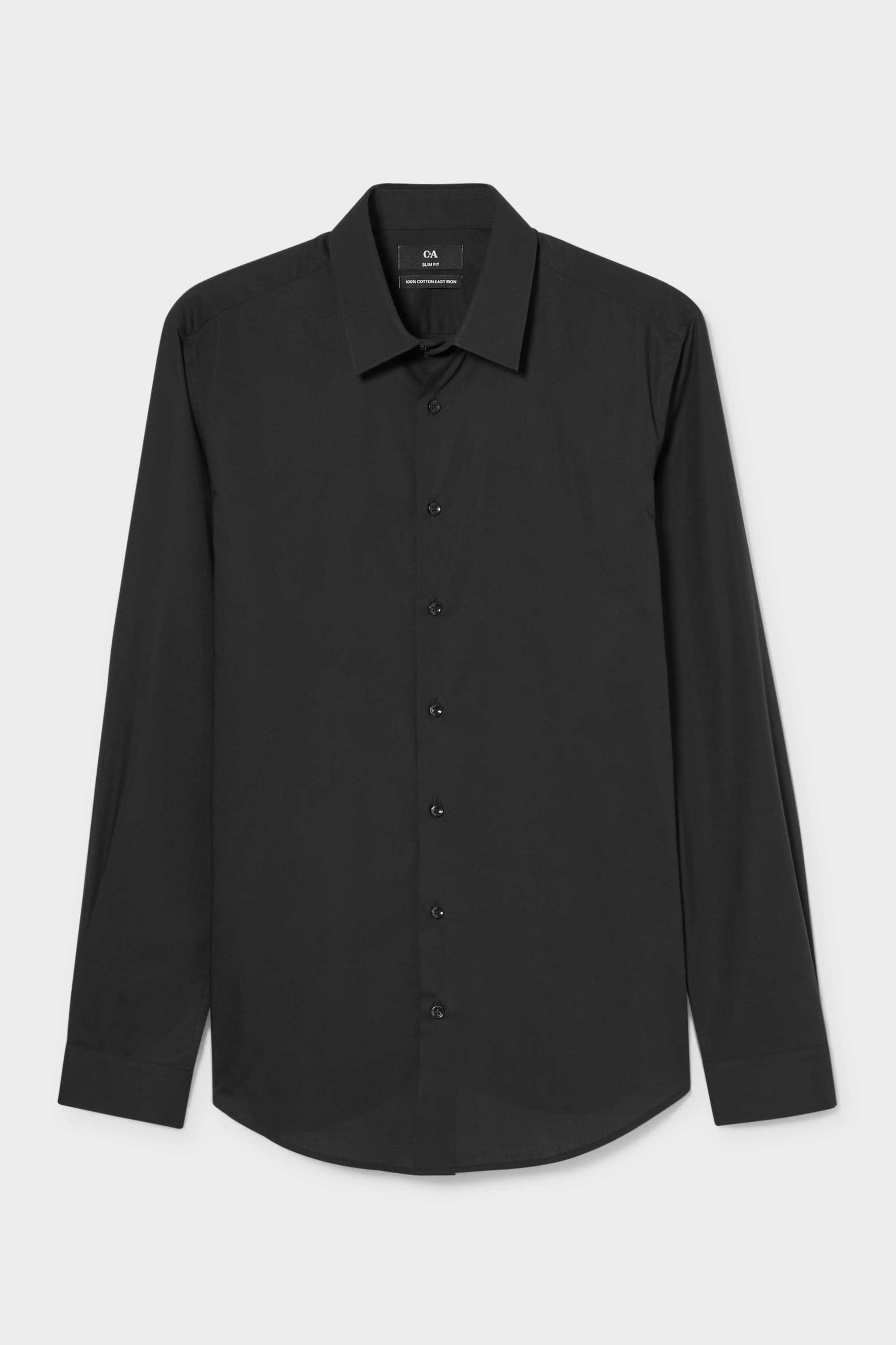 Business shirt - slim fit - kent collar - easy-iron black