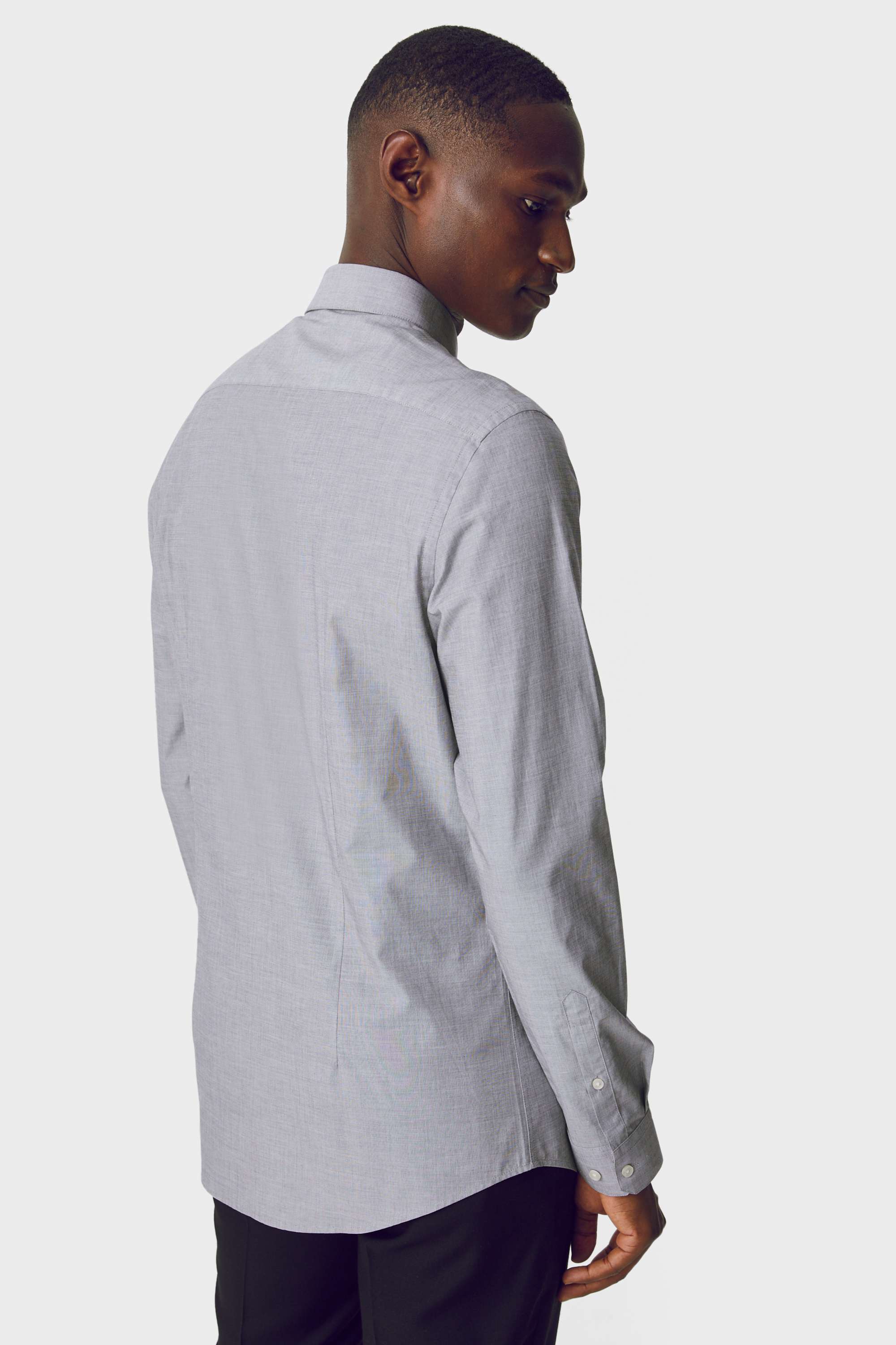 Business shirt - slim fit - Kent collar - easy-iron light gray