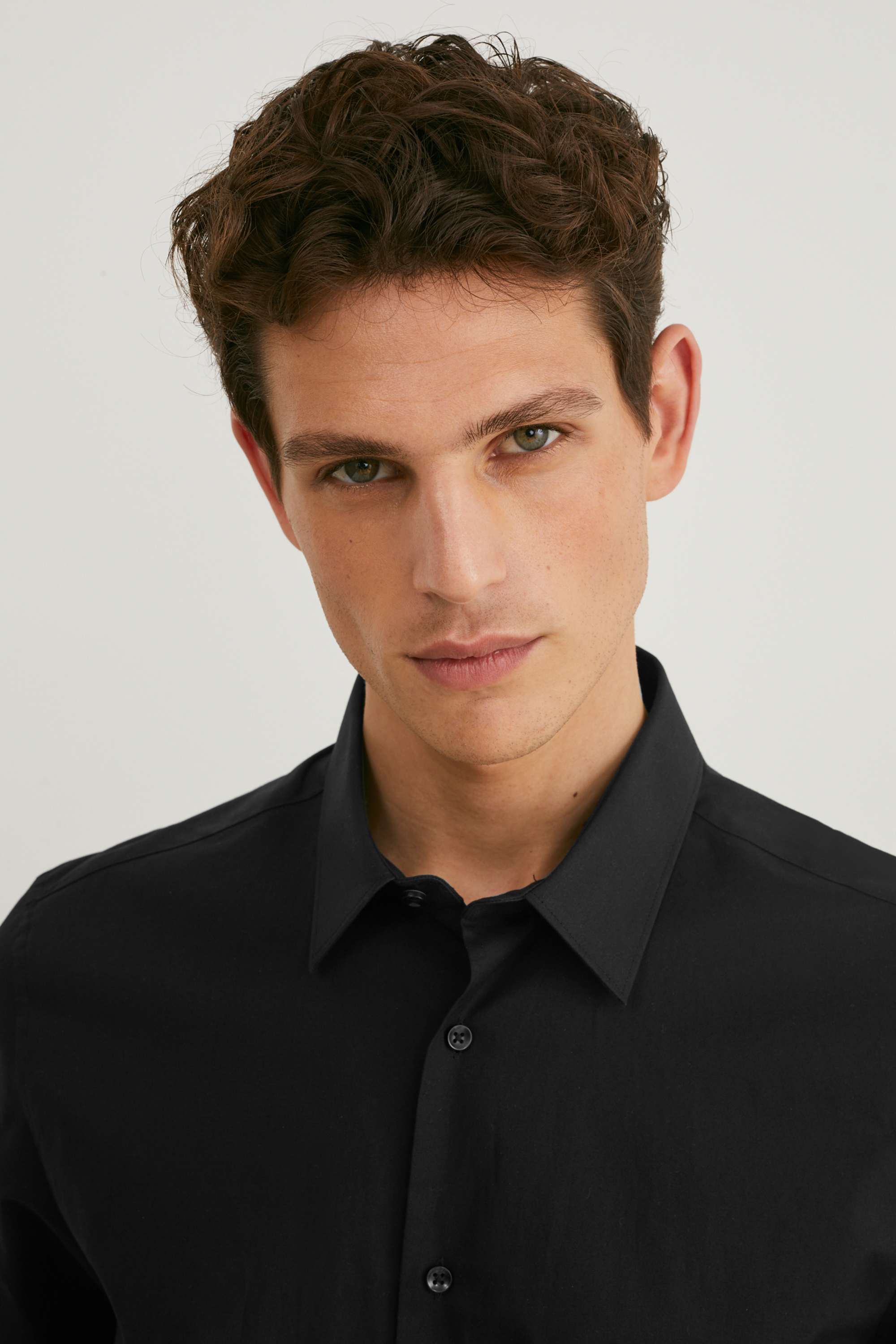 Business shirt - slim fit - extra-long sleeves - easy-iron black