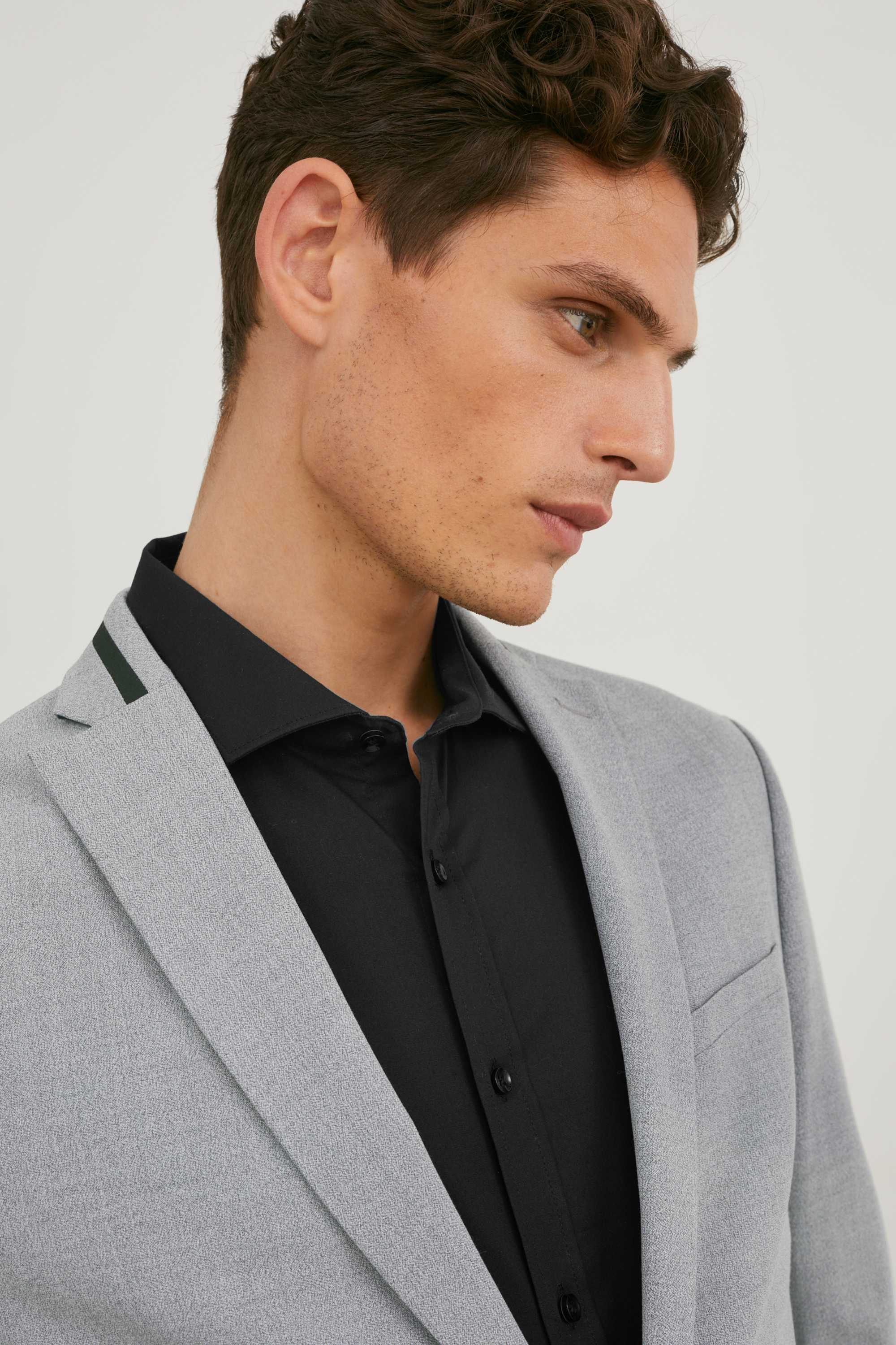 Mix-and-match tailored jacket - slim fit - Flex - LYCRA® light gray-melange