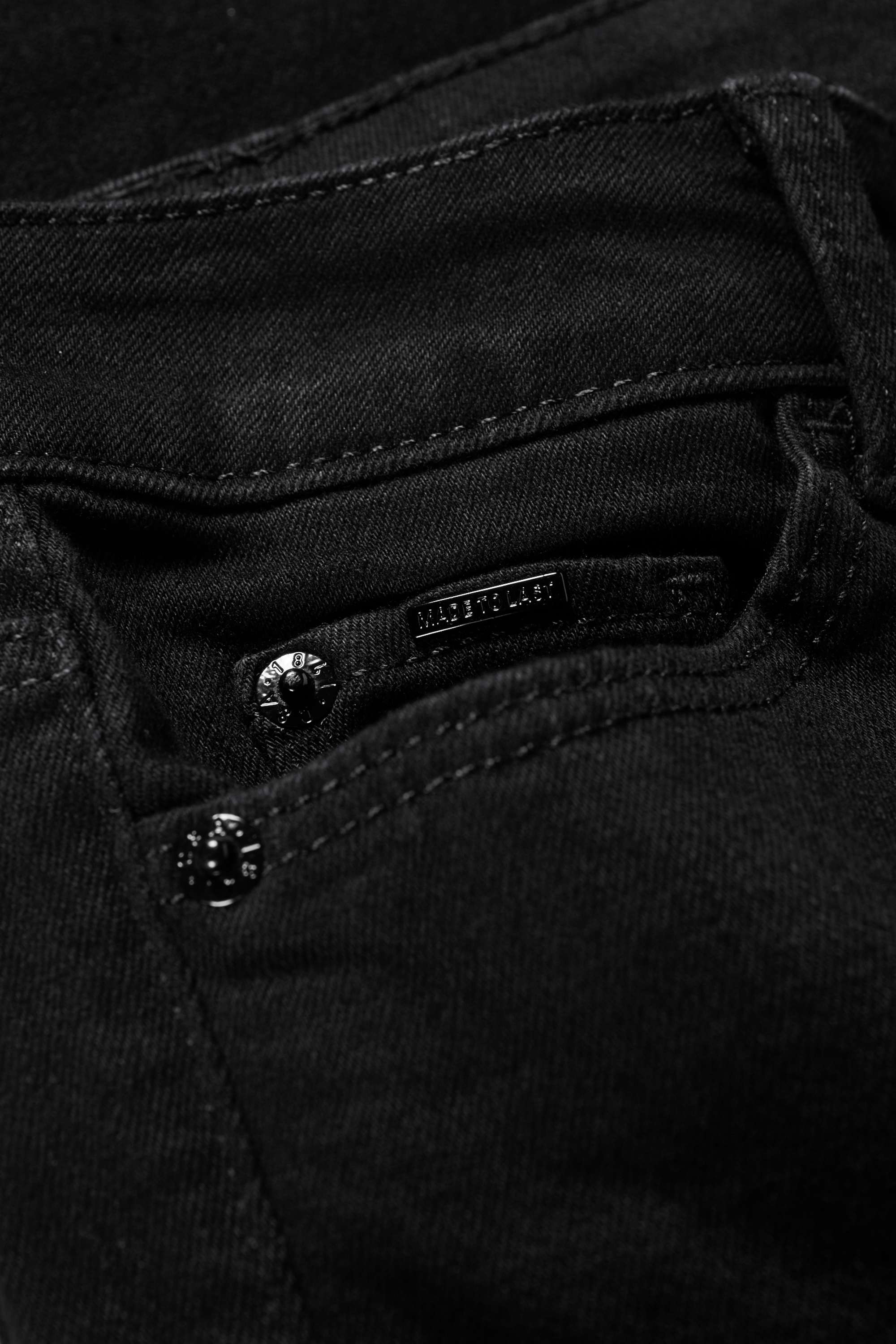 Straight jeans - mid-rise waist - LYCRA® black