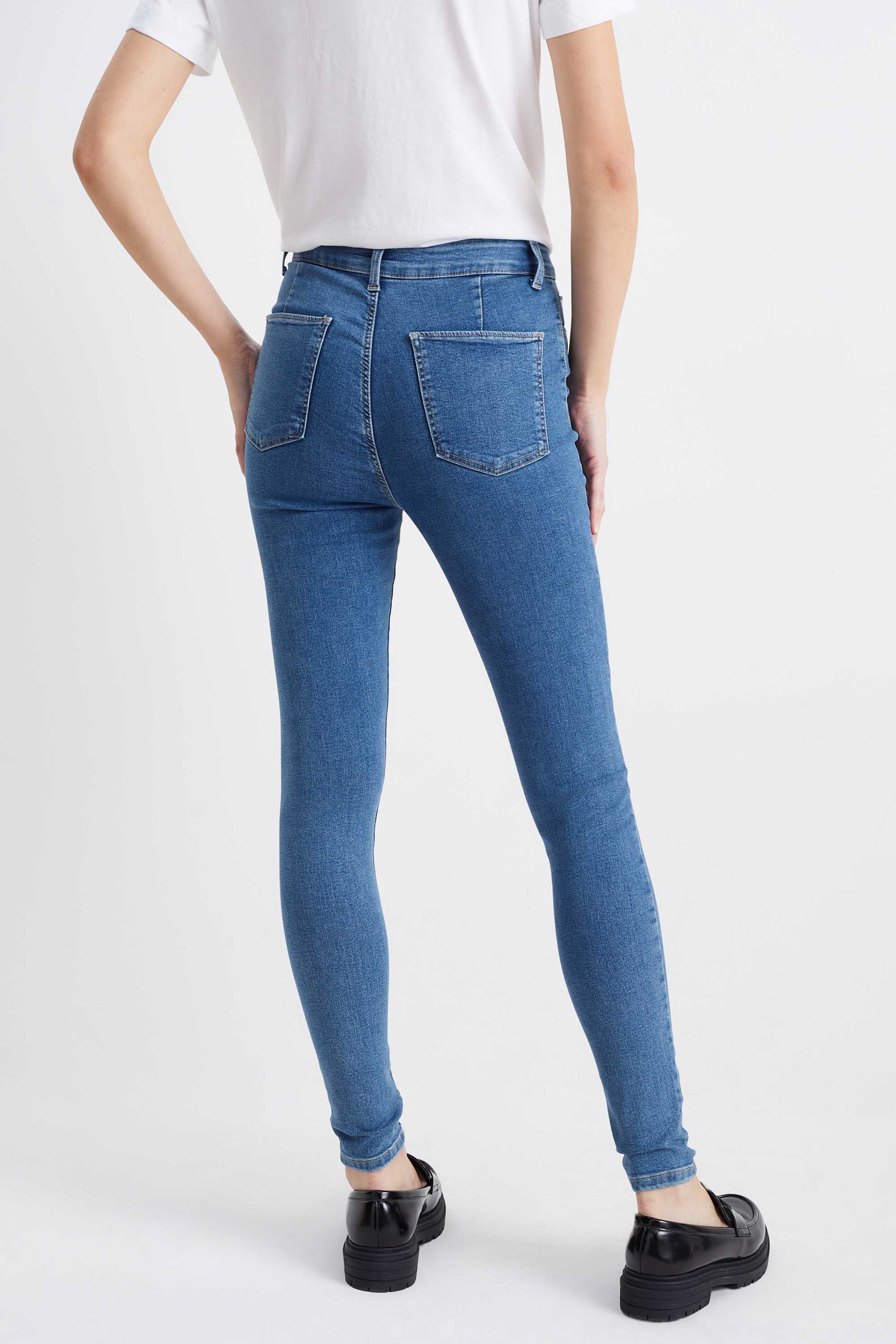 Jegging jeans - high waist blue denim