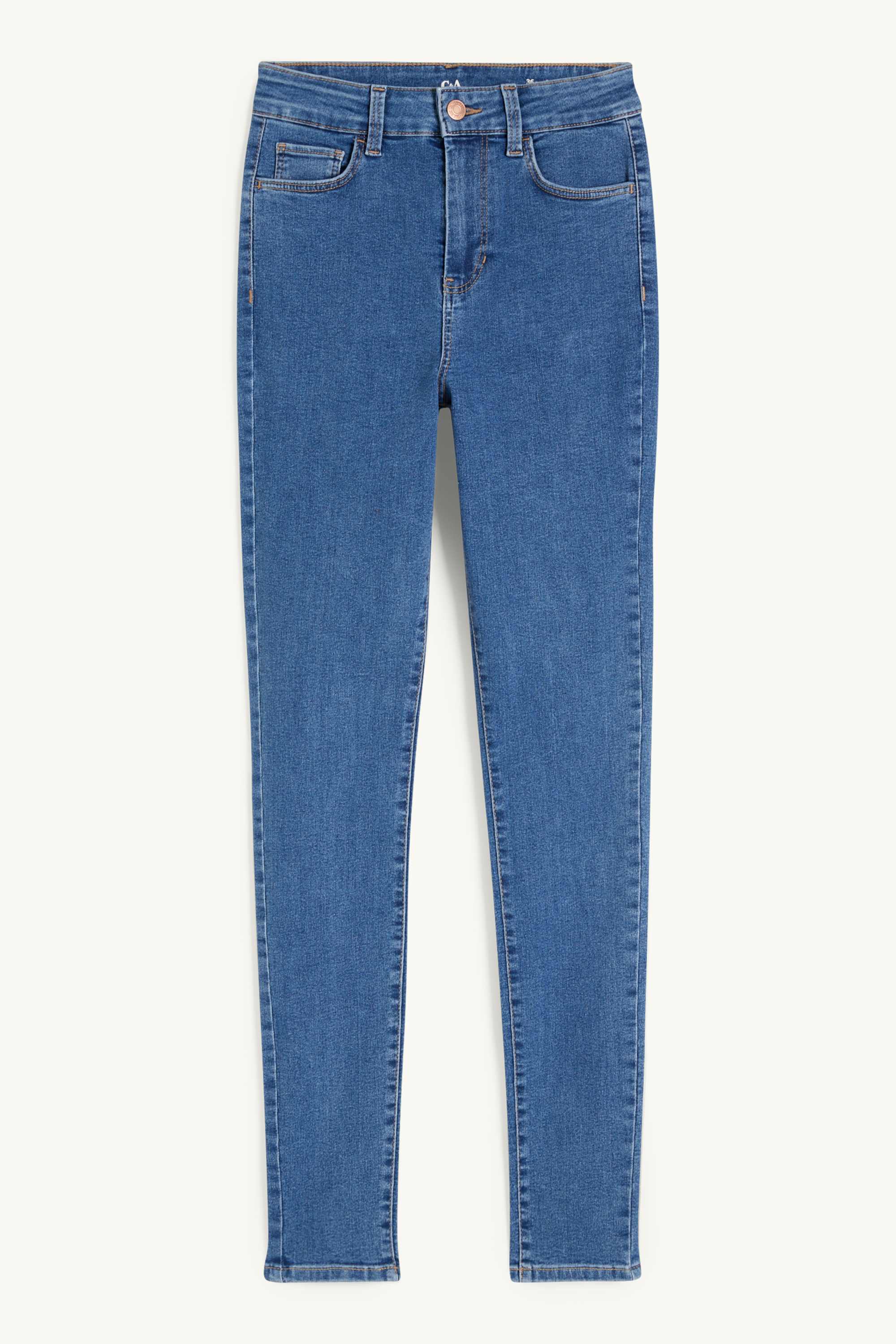 Jegging jeans - high waist blue denim