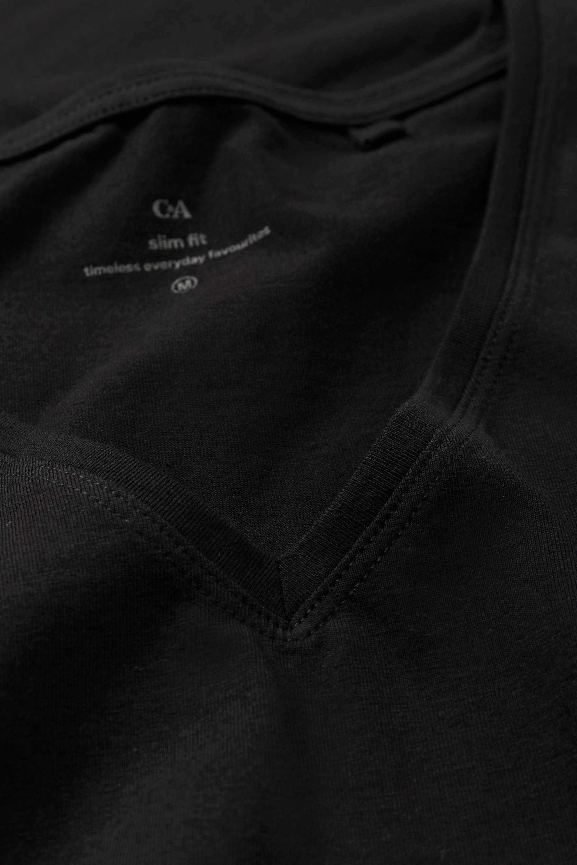 Multipack of 3 - basic V-neck T-shirt black
