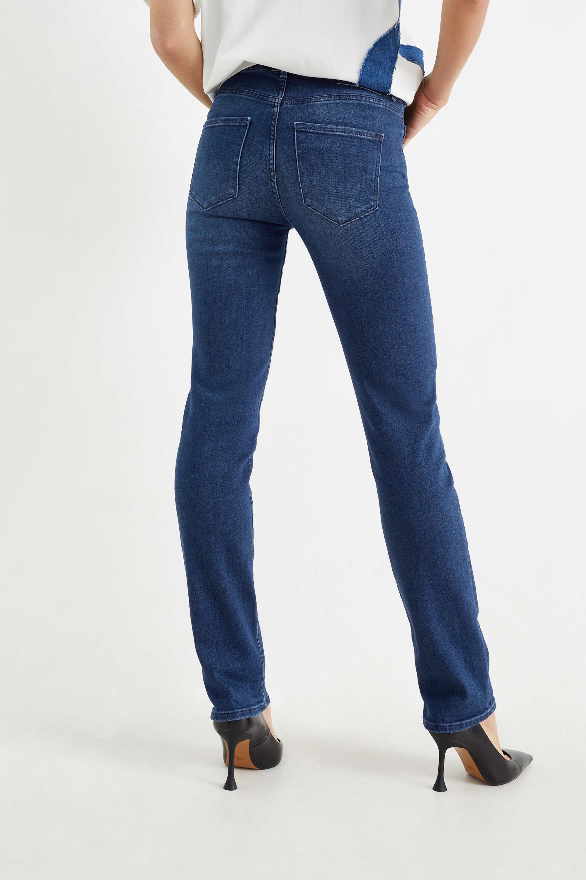 Premium Denim by C&A - straight jeans - mid waist- LYCRA® denim-dark blue