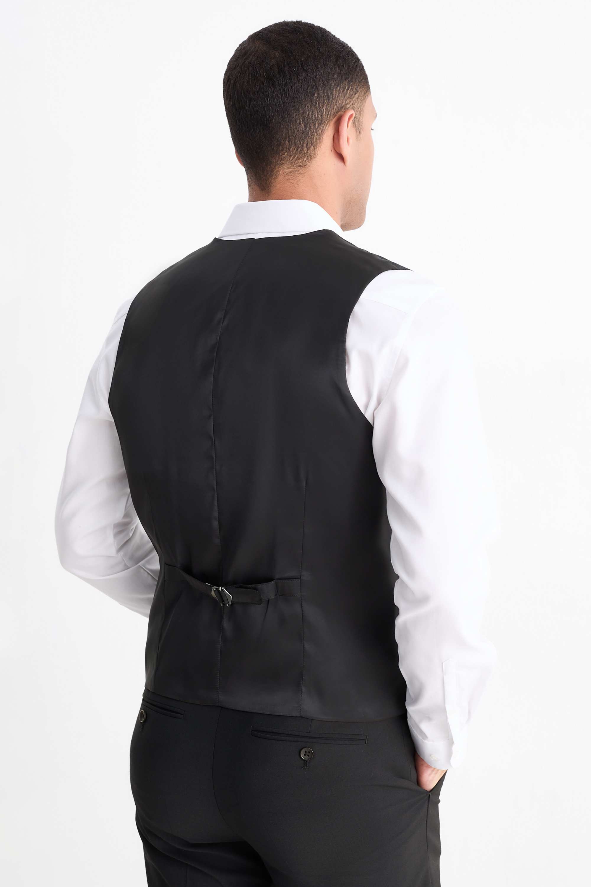 Waistcoat - regular fit - Flex - new wool blend black
