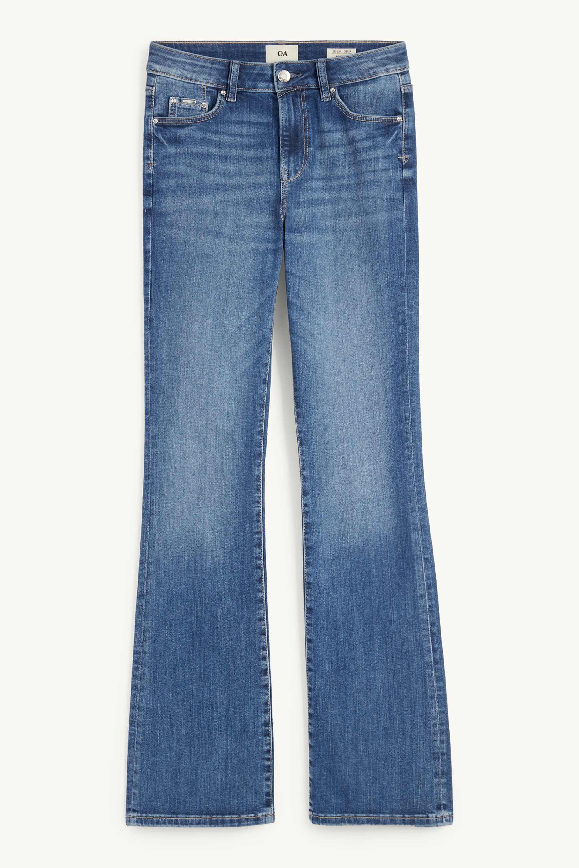 Bootcut jeans - mid-rise waist - LYCRA® blue denim