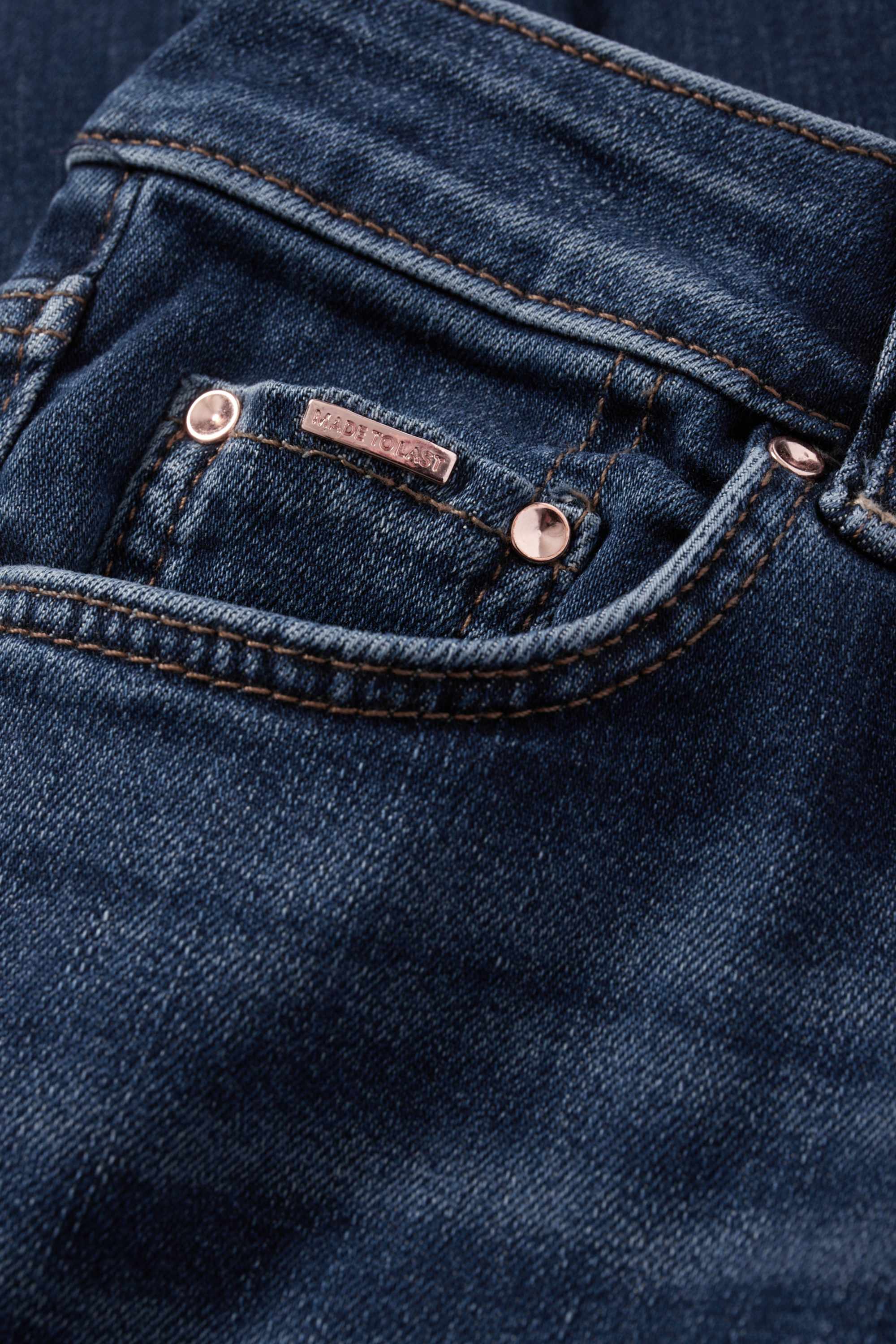 Bootcut jeans - mid-rise waist denim-dark blue