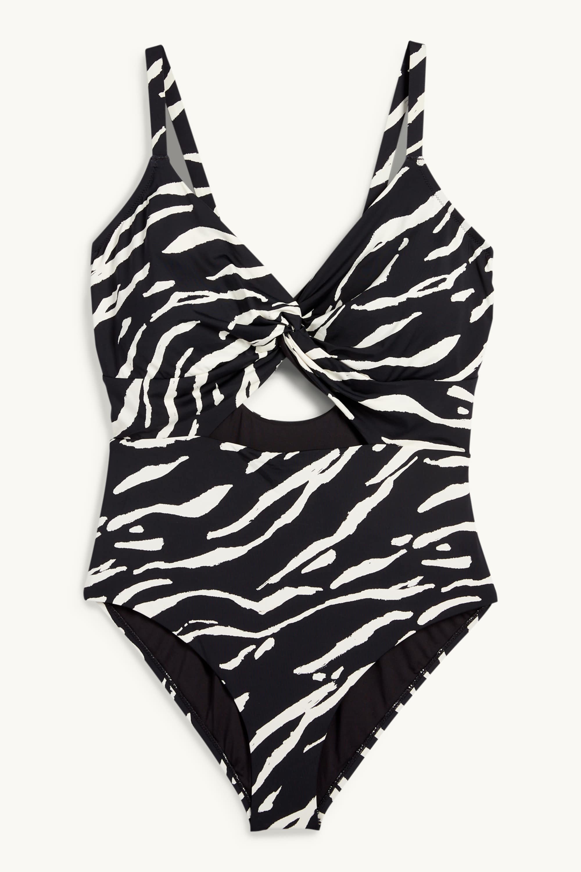 Swimsuit - padded - LYCRA® XTRA LIFE™ - patterned white / black
