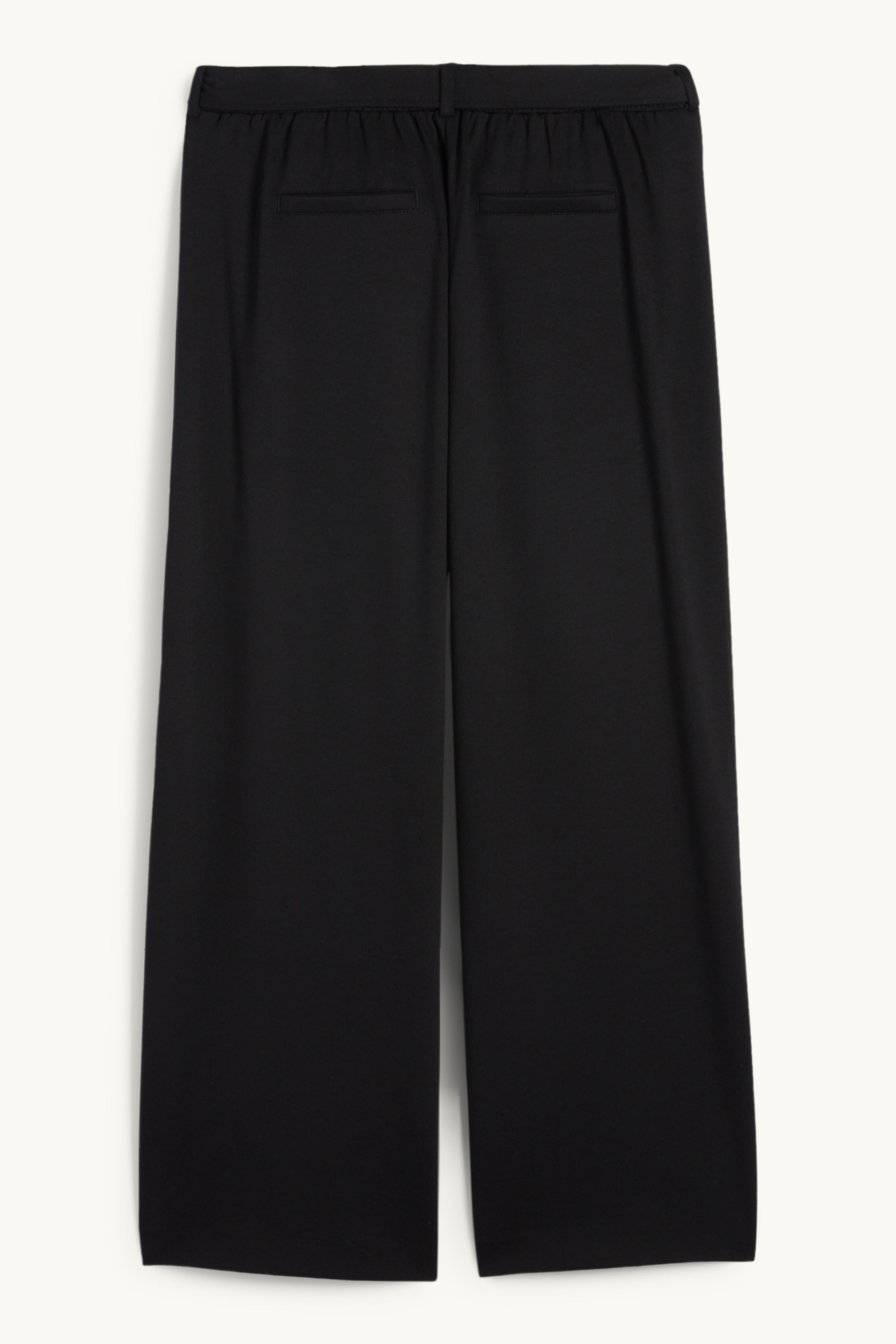 Jersey trousers - mid-rise waist - flared fit black