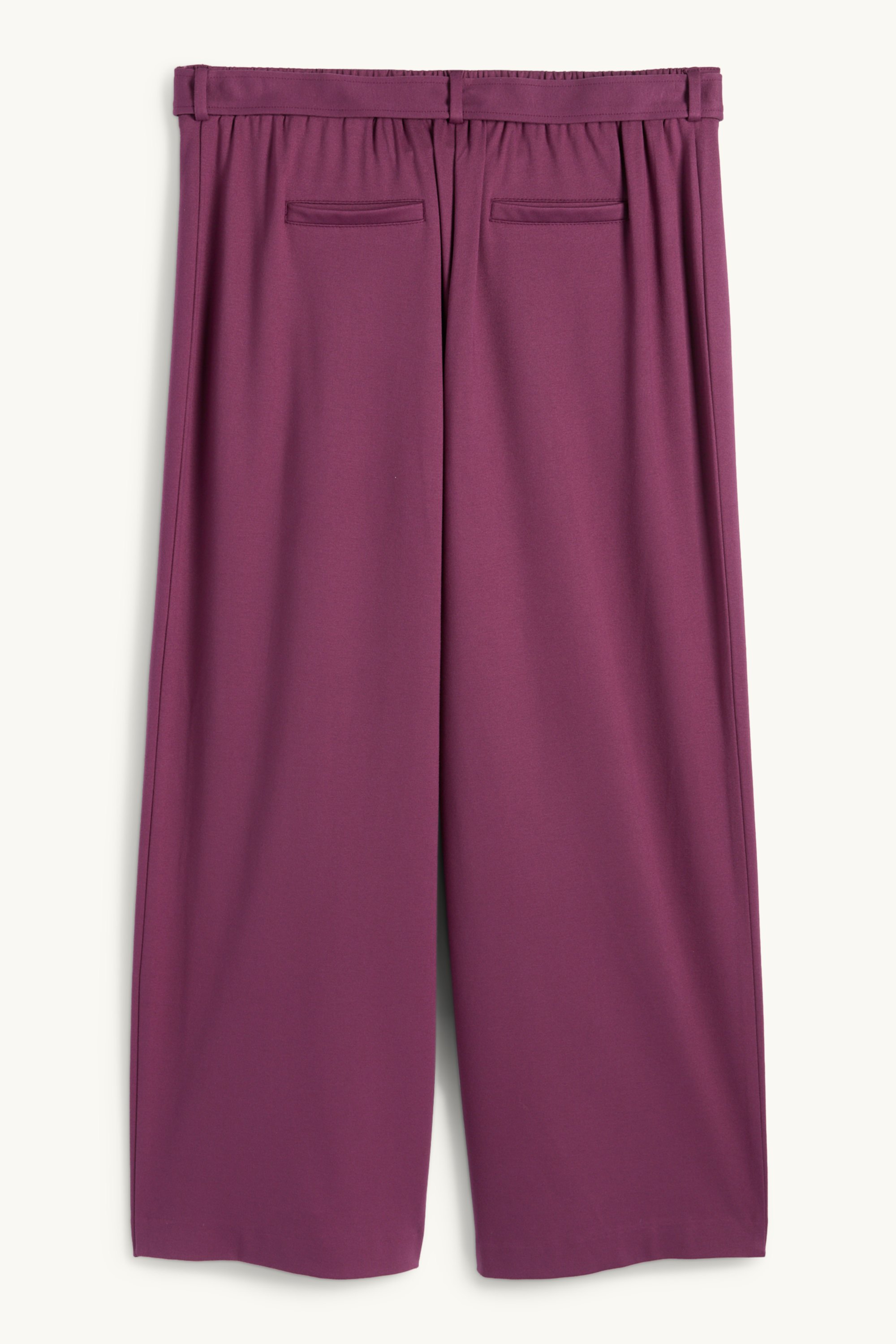 Jersey trousers - mid-rise waist - flared fit purple